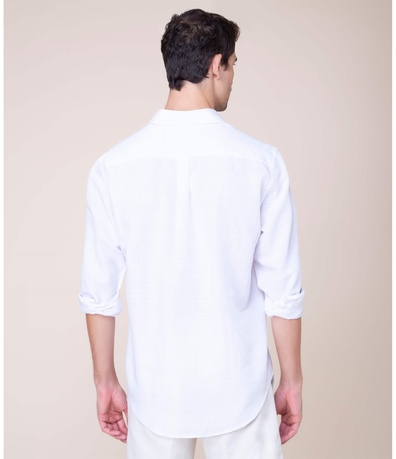 Camisa Linho  Levi Xadrez Ml Caqui