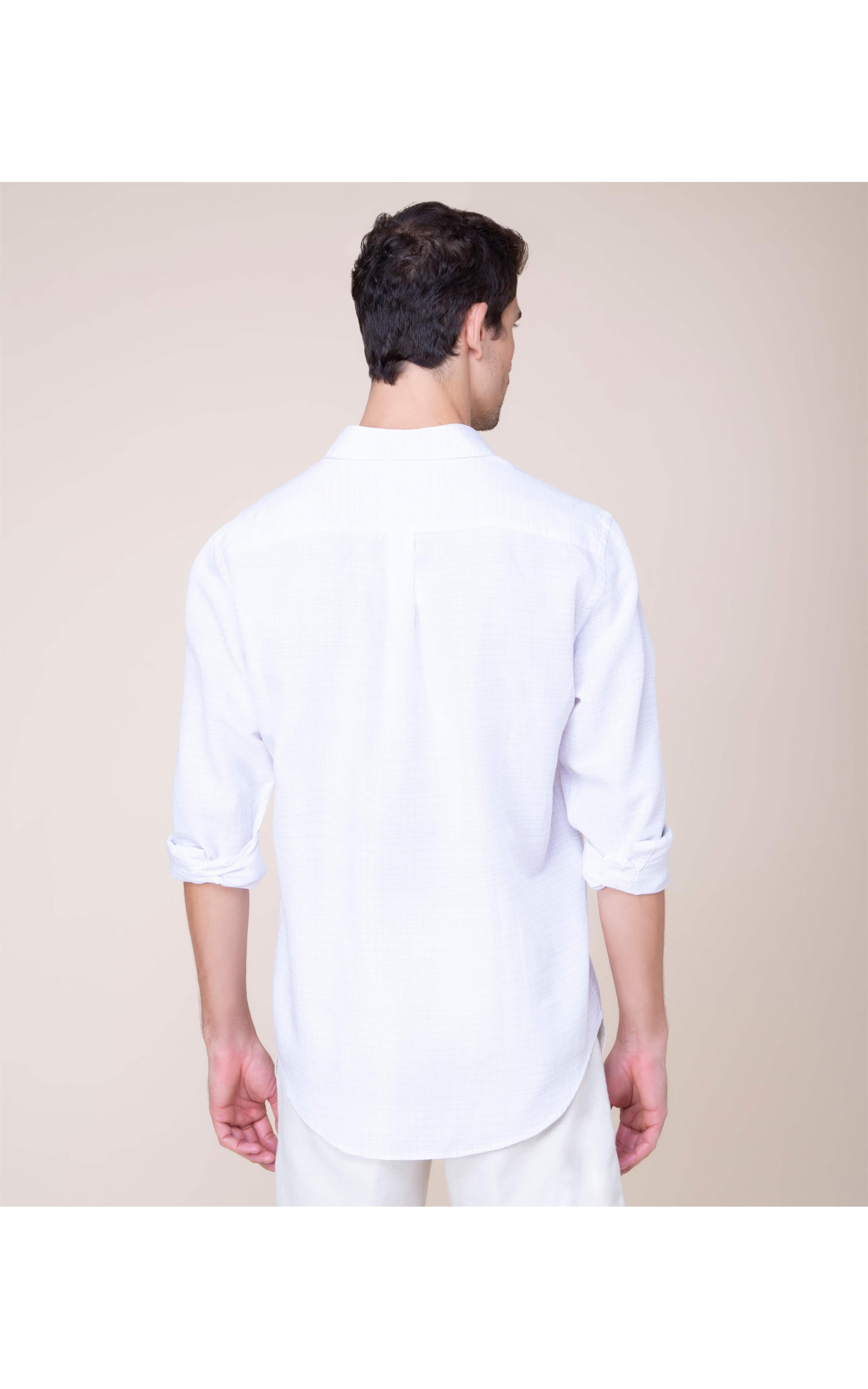 Camisa Linho  Levi Xadrez Ml Caqui