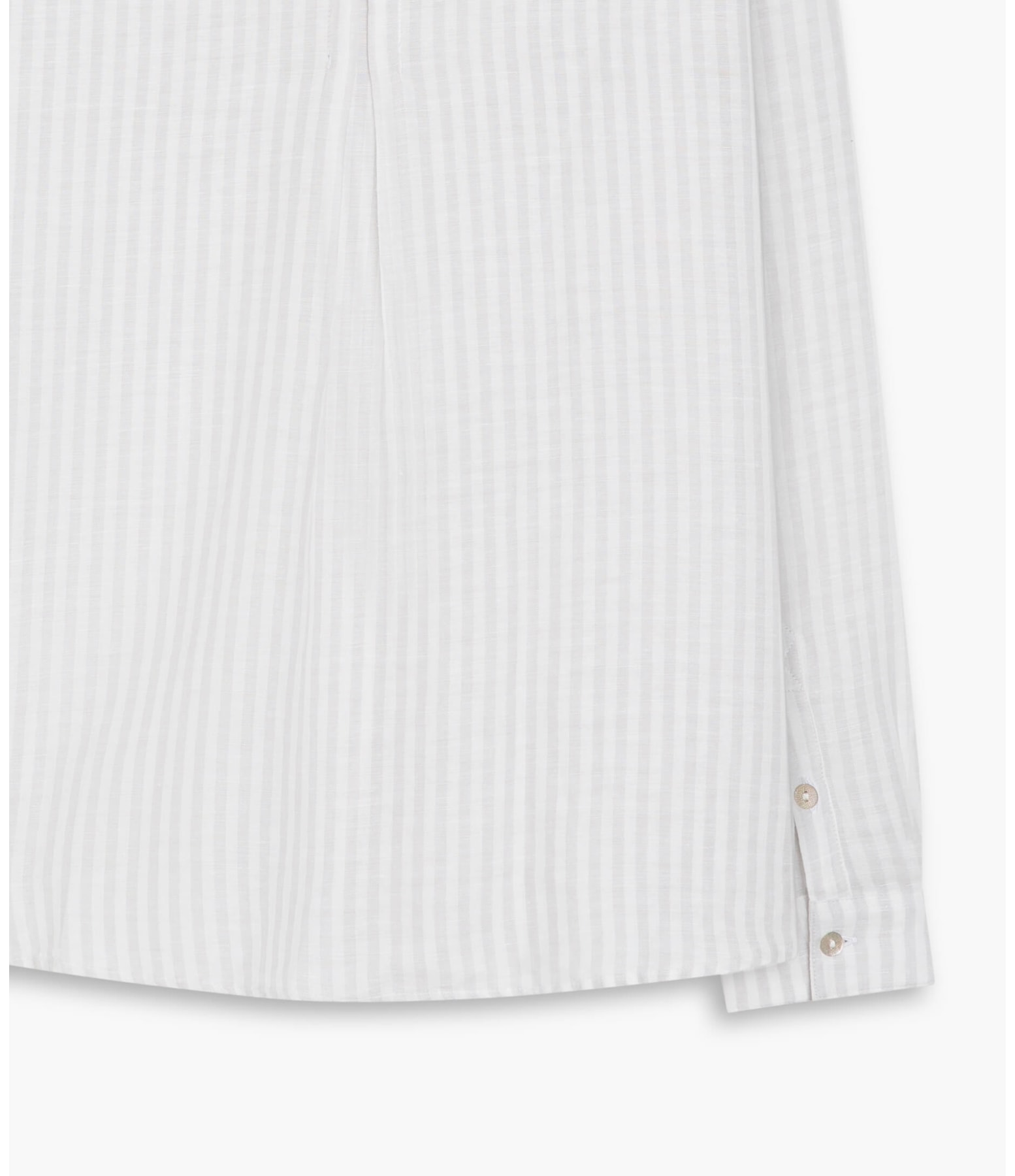 Camisa Linho  Libia Stripe Cinza Claro