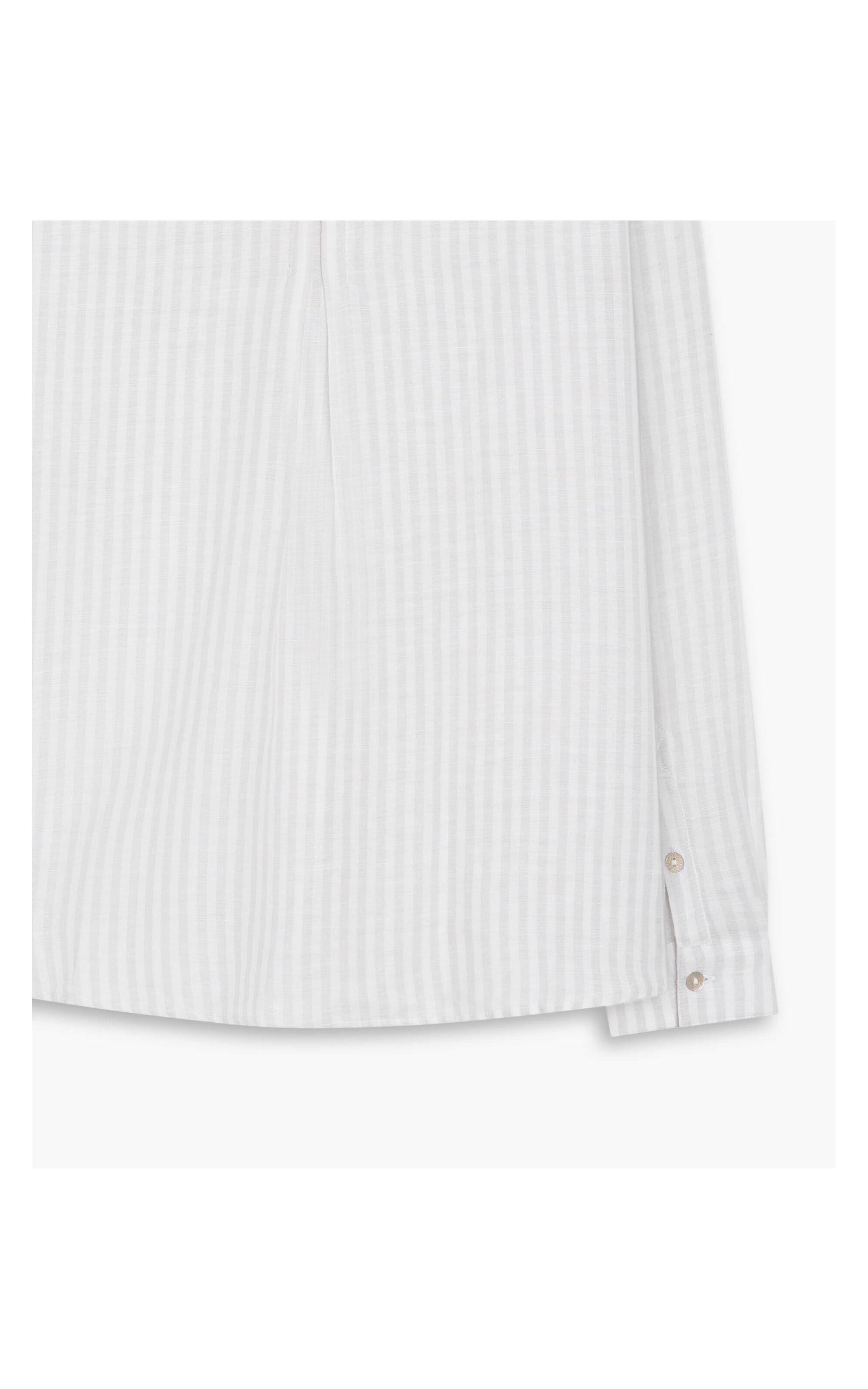 Camisa Linho  Libia Stripe Cinza Claro