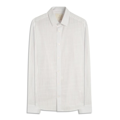 Camisa Linho Like Listrado Danilo Ml Vermelho