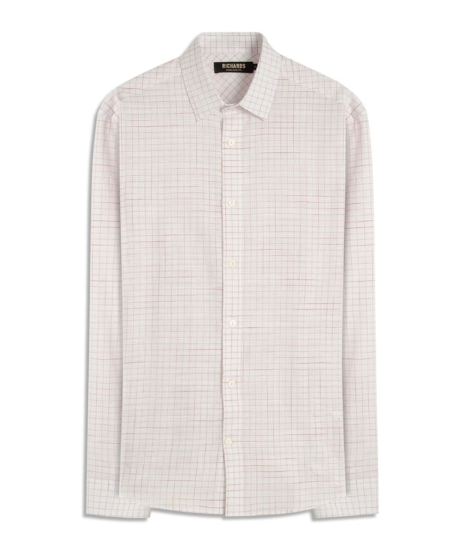 Camisa Linho Like Xadrez Mauricio Ml Vermelho