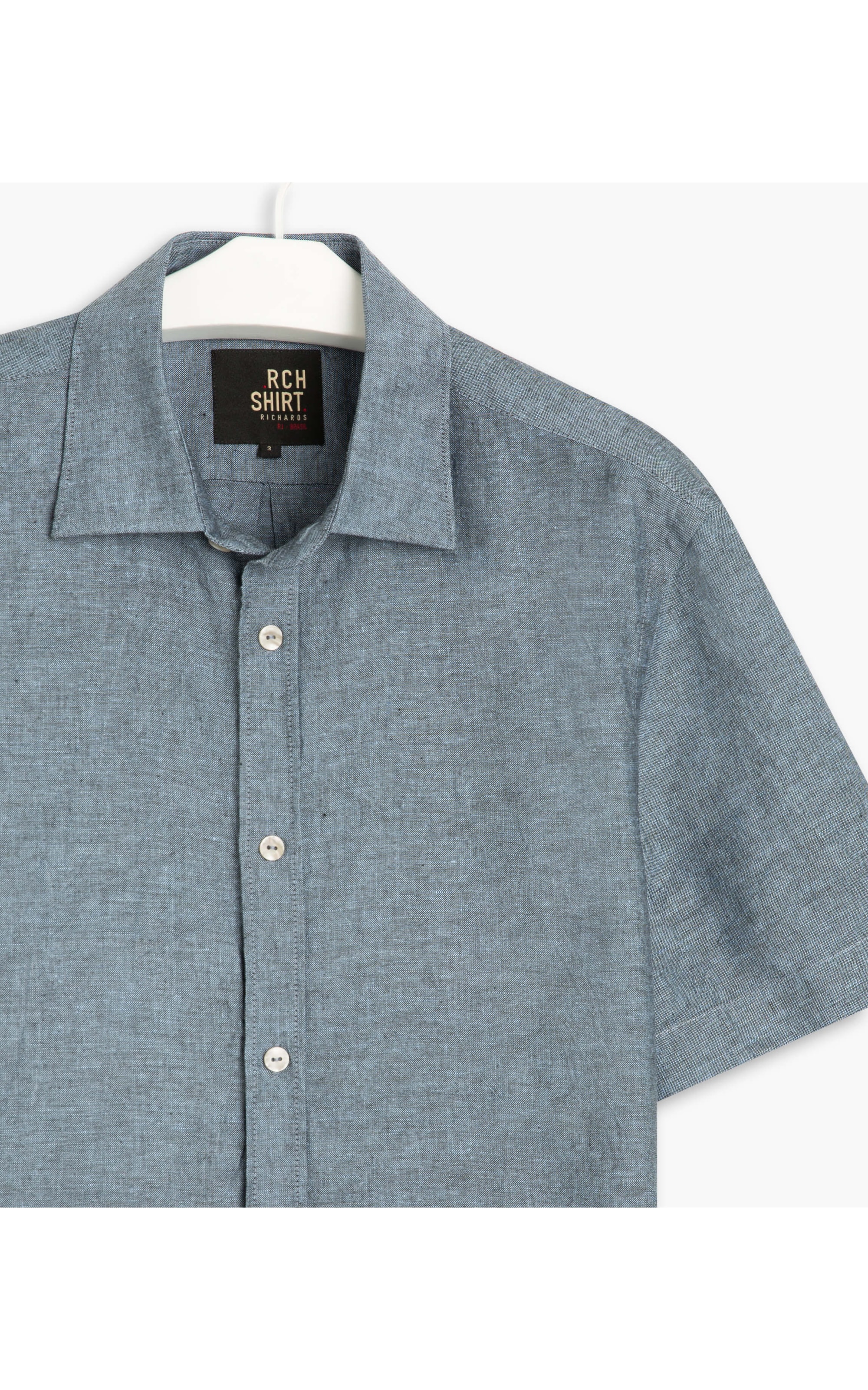 Camisa Linho  Lisa  Cross Dye Mc Marinho