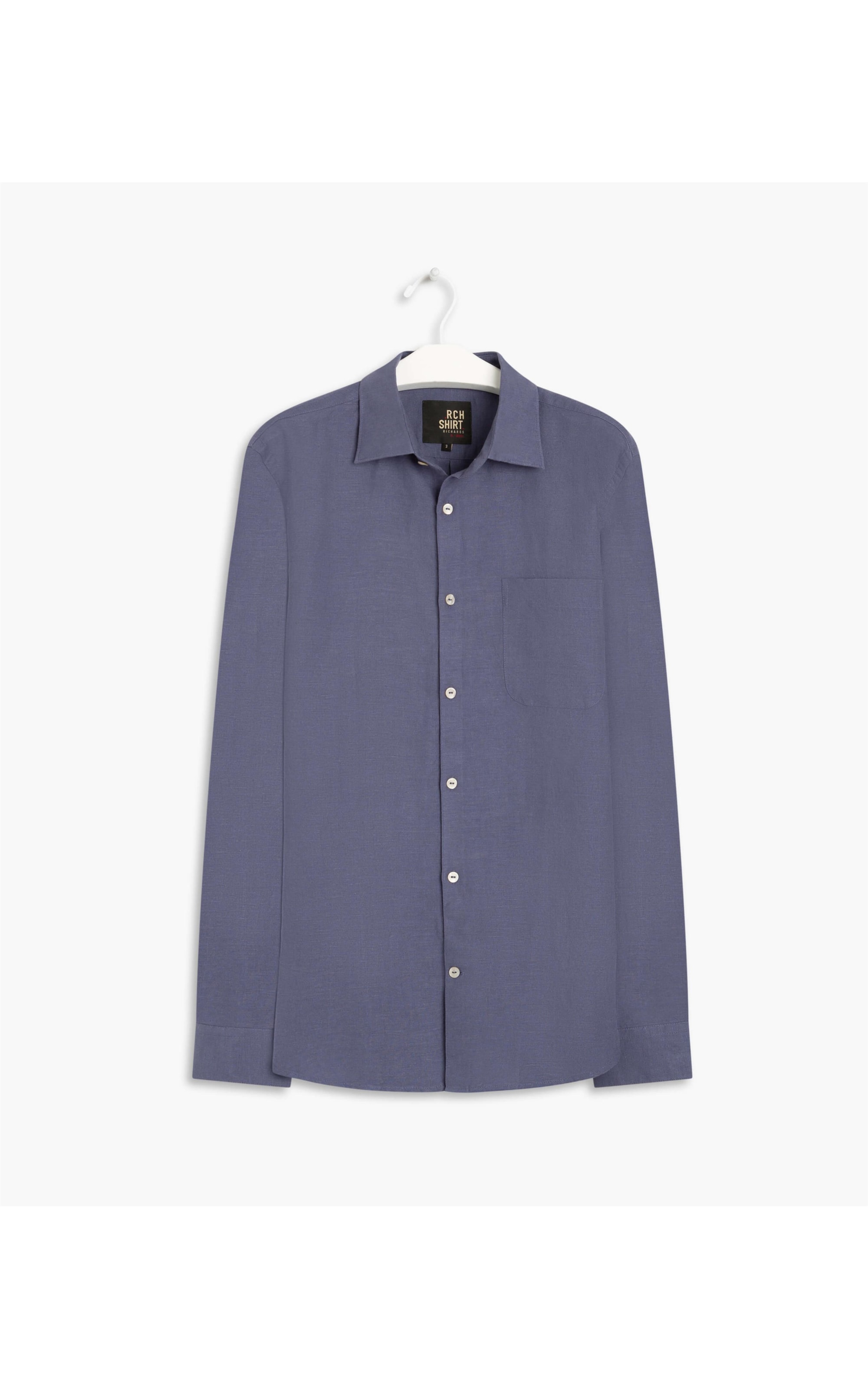 Camisa Linho  Lisa Cross Dye Ml Cinza Mescla