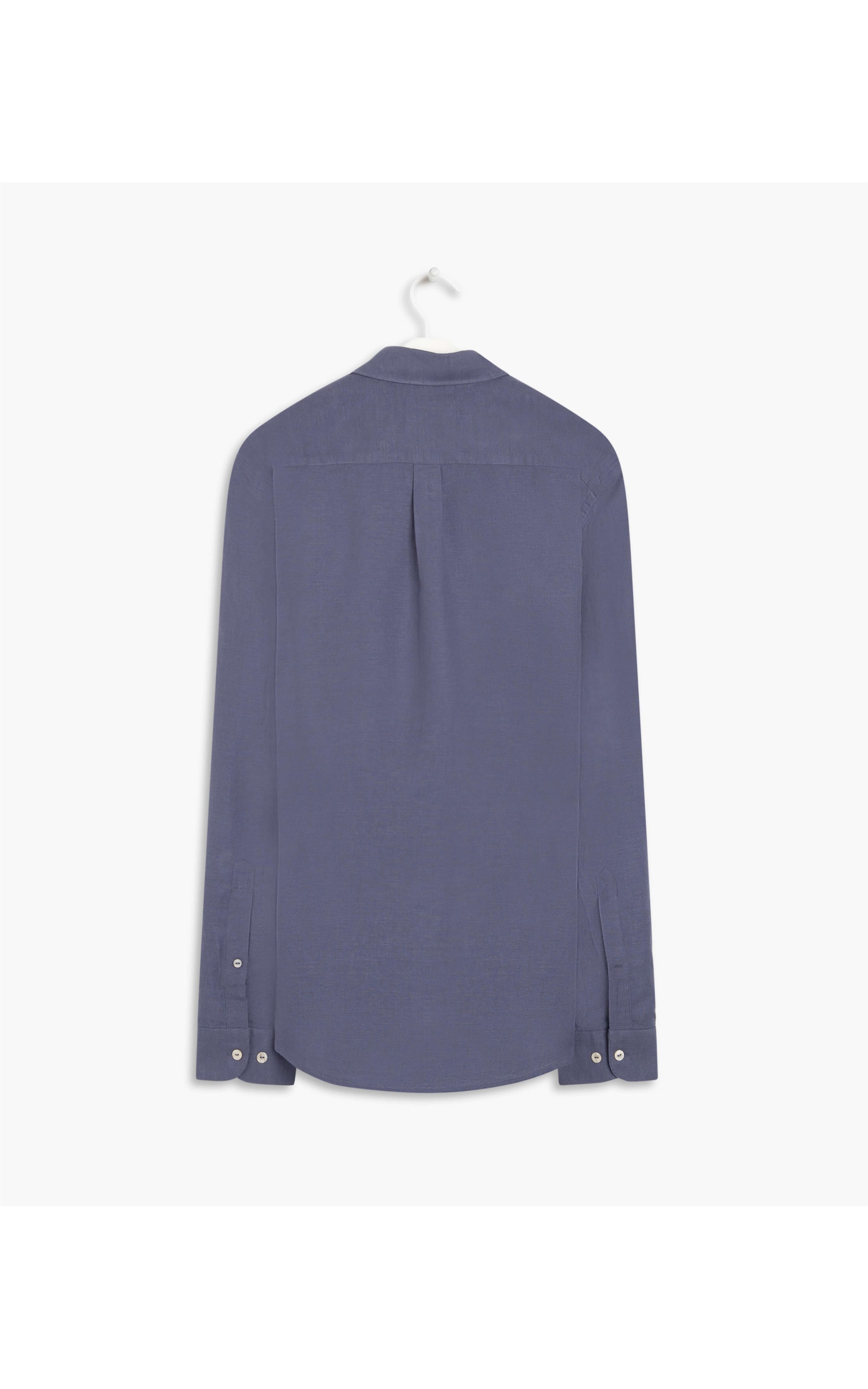 Camisa Linho  Lisa Cross Dye Ml Cinza Mescla