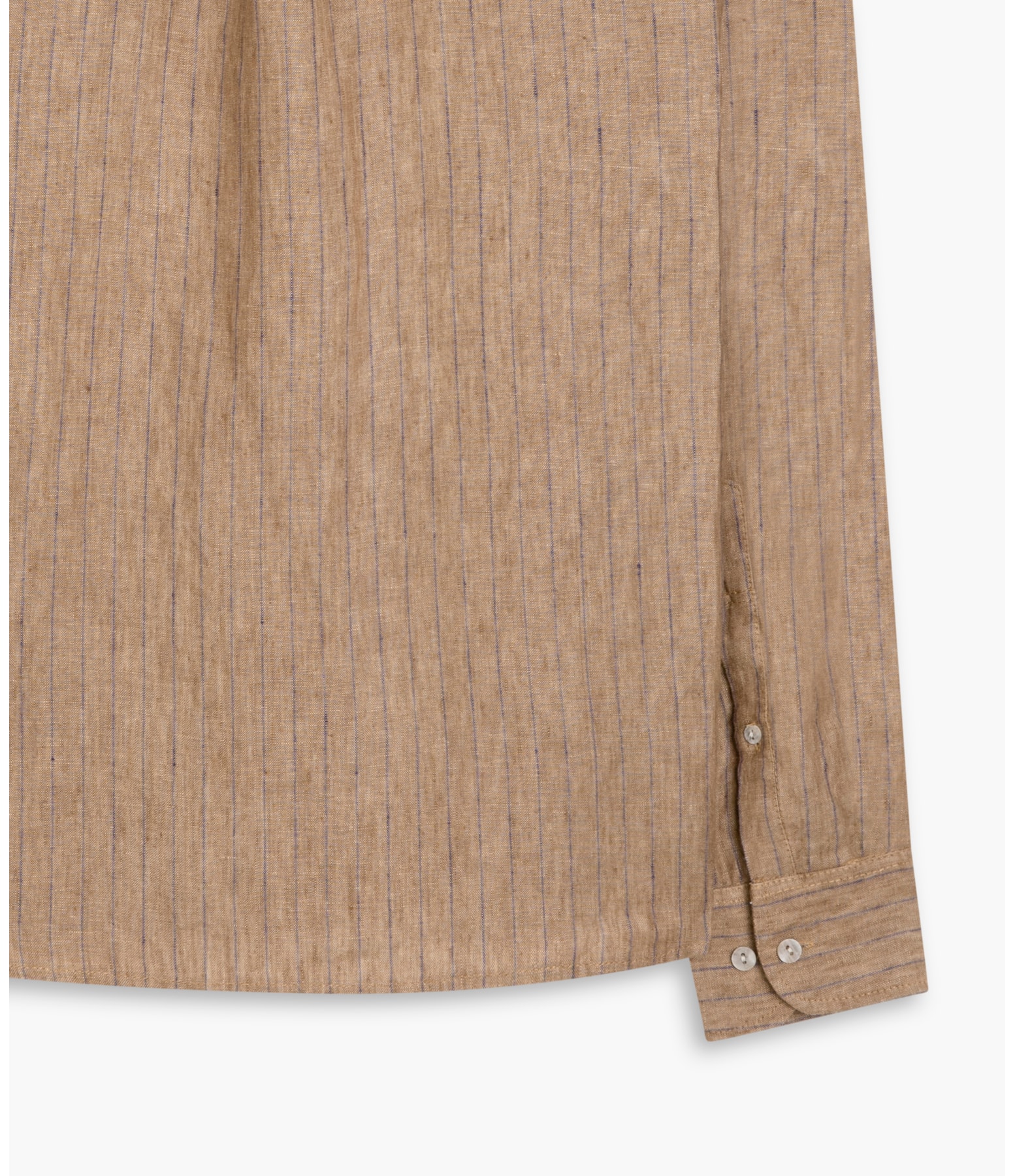Camisa Linho  Listrada Adriano Marrom
