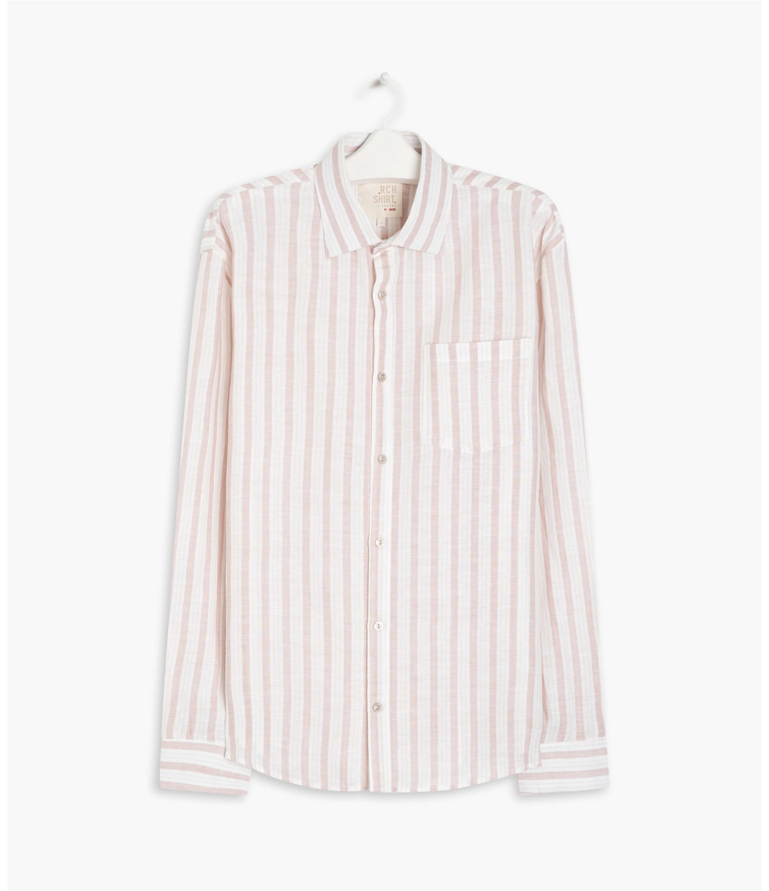 Camisa Linho  Listrada Ash Ml Rosê