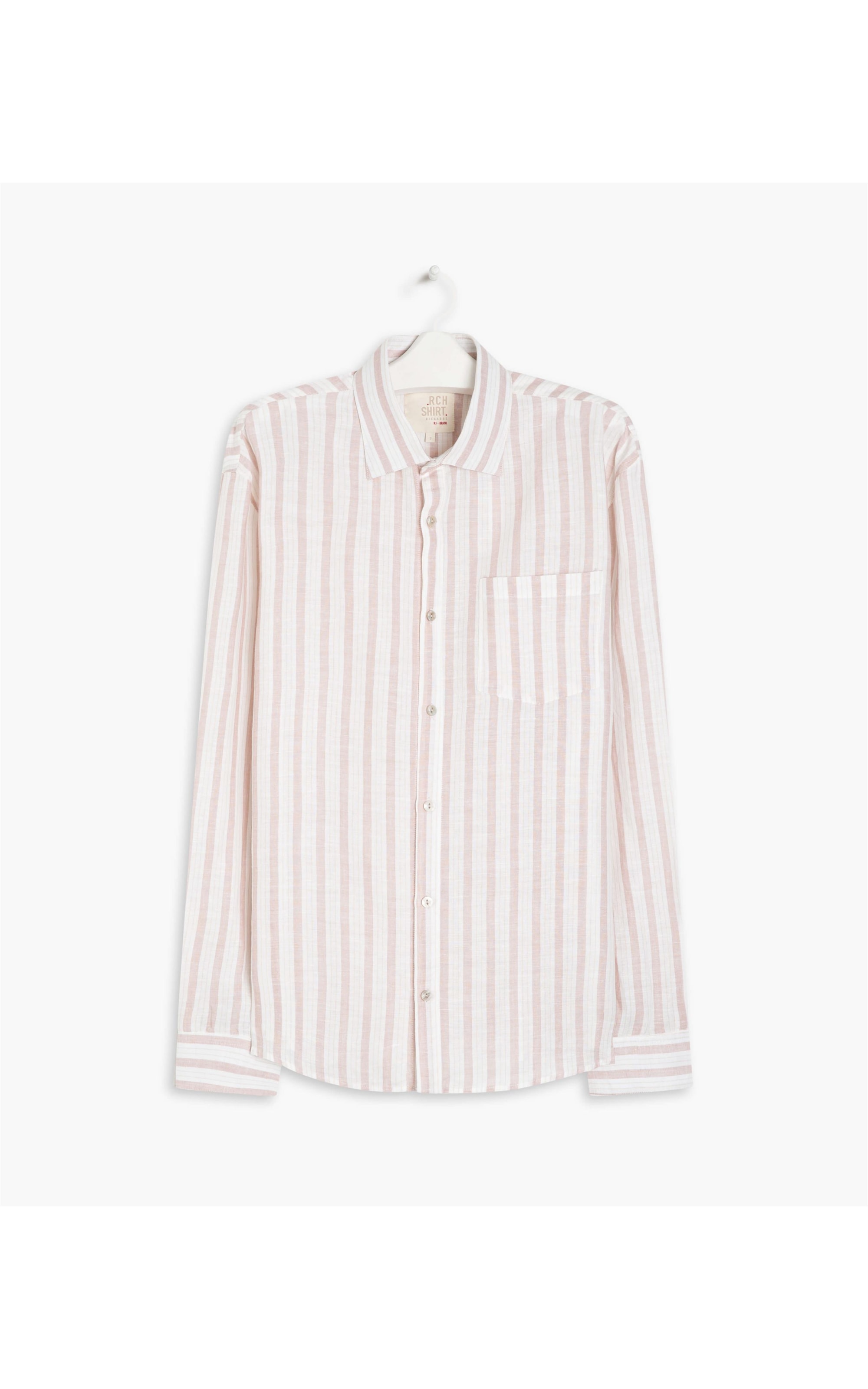Camisa Linho  Listrada Ash Ml Rosê