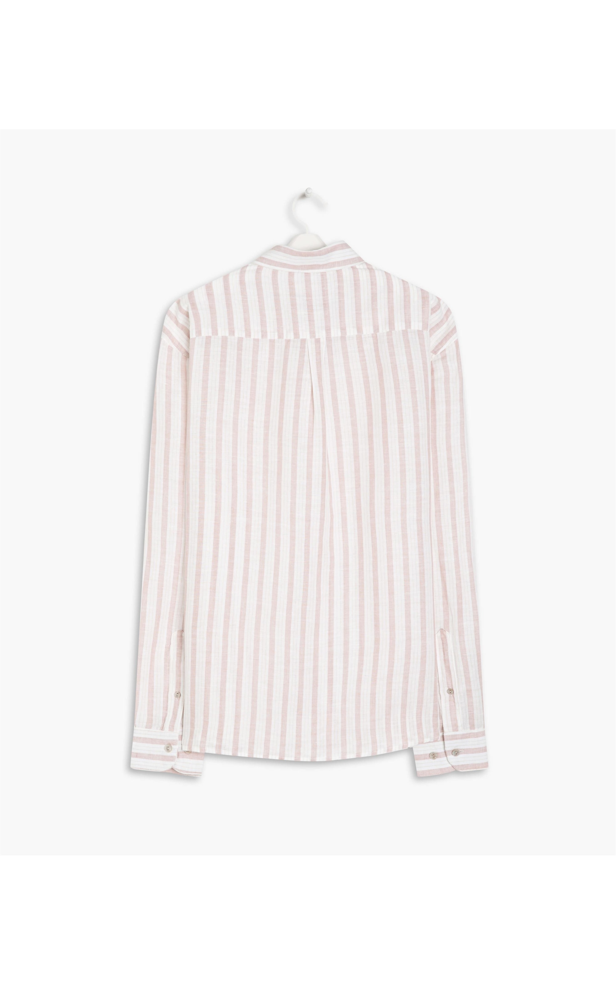 Camisa Linho  Listrada Ash Ml Rosê
