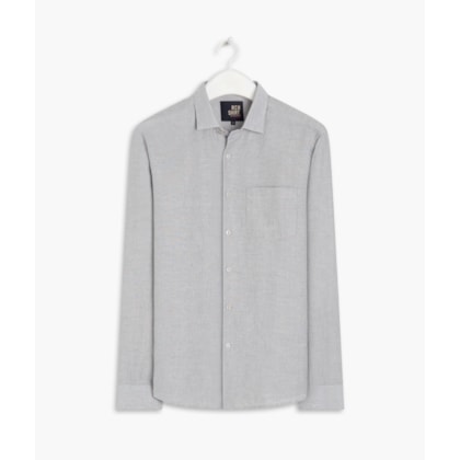  Camisa Linho  Listrada Cinza Claro