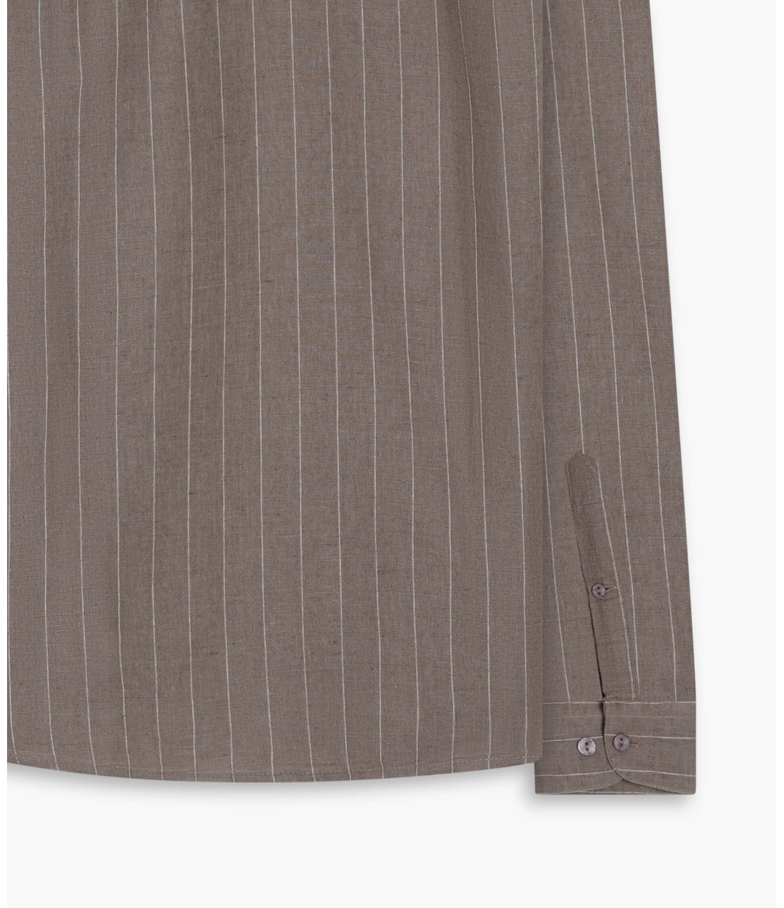 Camisa Linho  Listrada Emerson Ml Tabaco