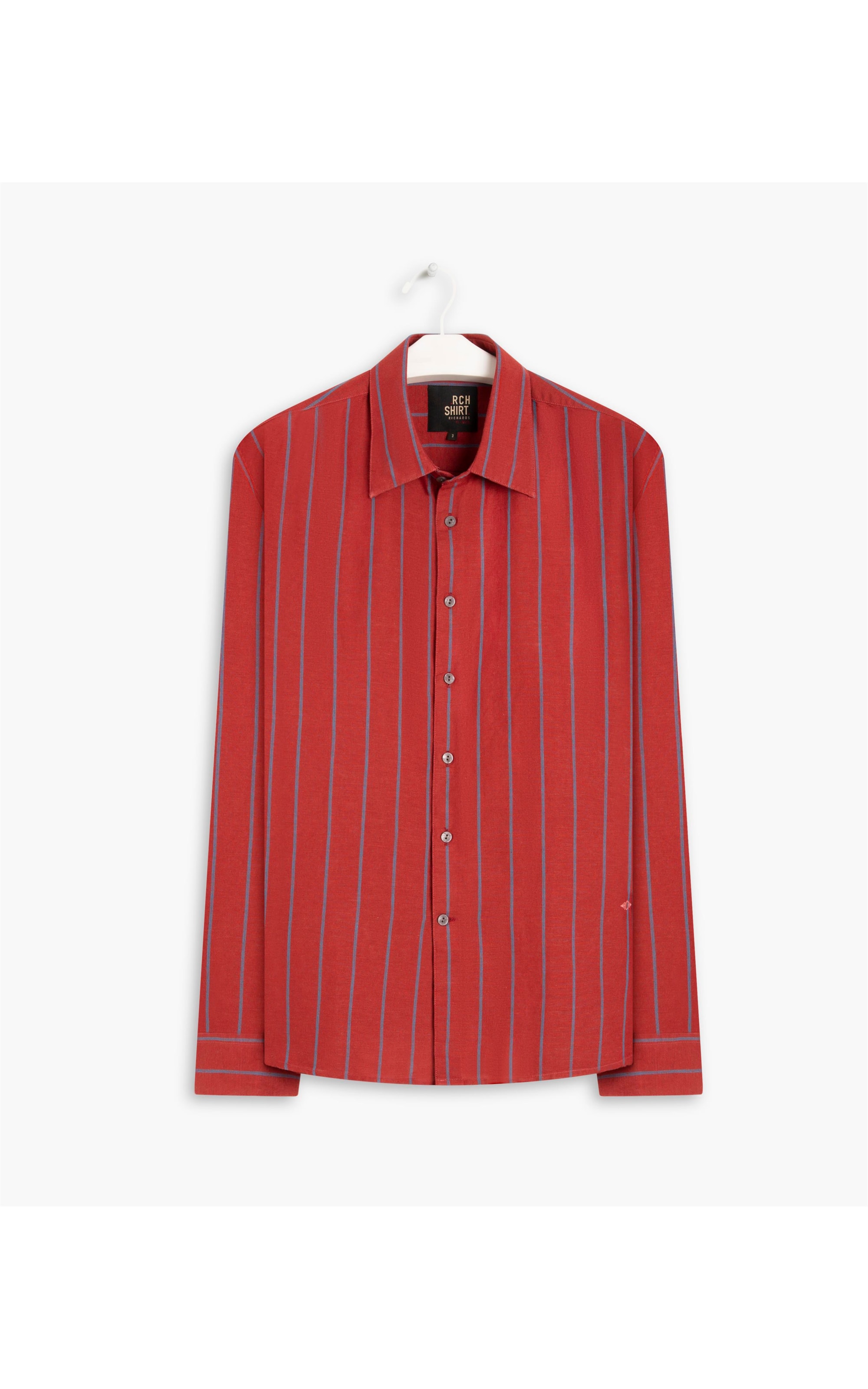 Camisa Linho  Listrada Felipe Ml Marinho