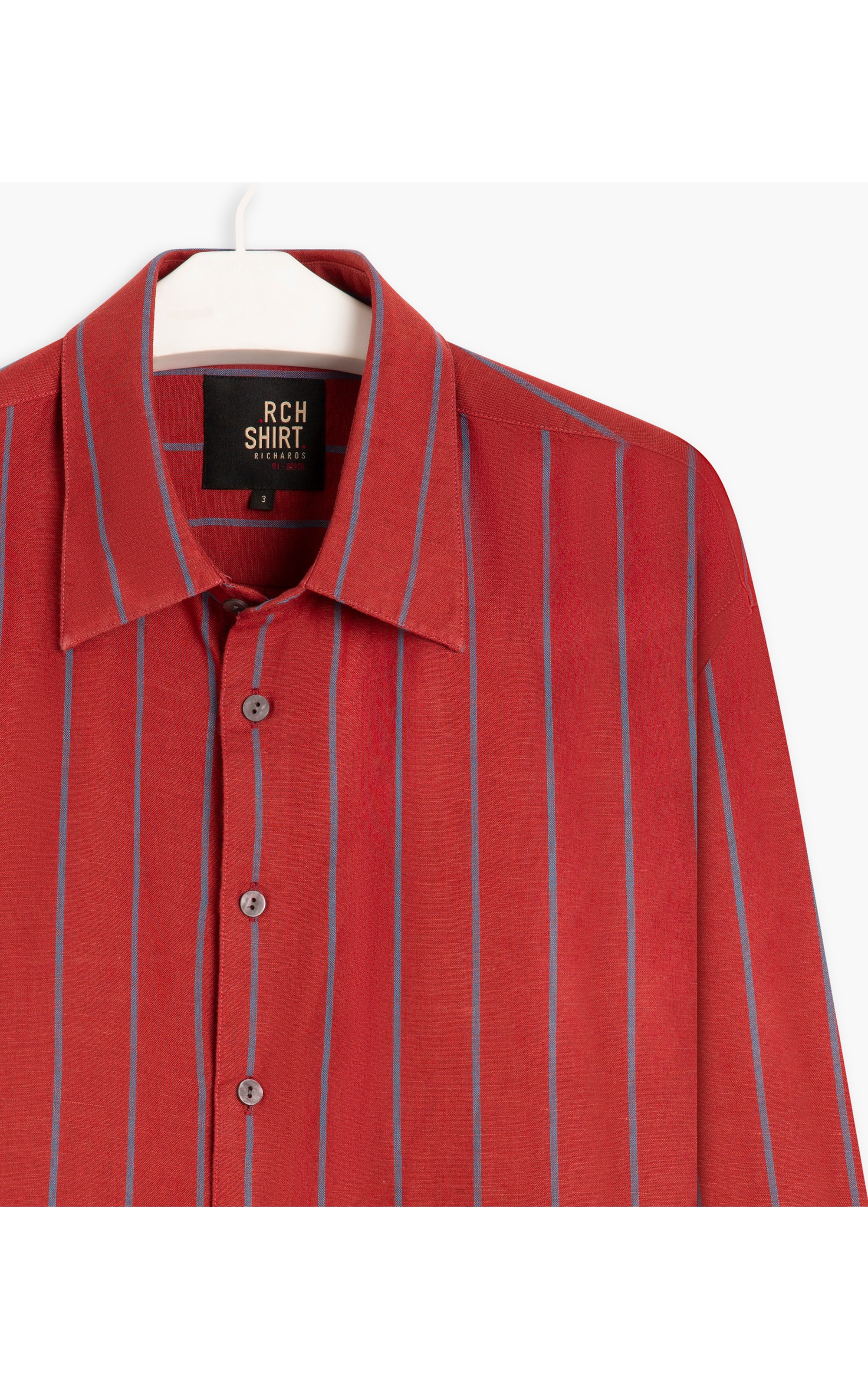 Camisa Linho  Listrada Felipe Ml Marinho