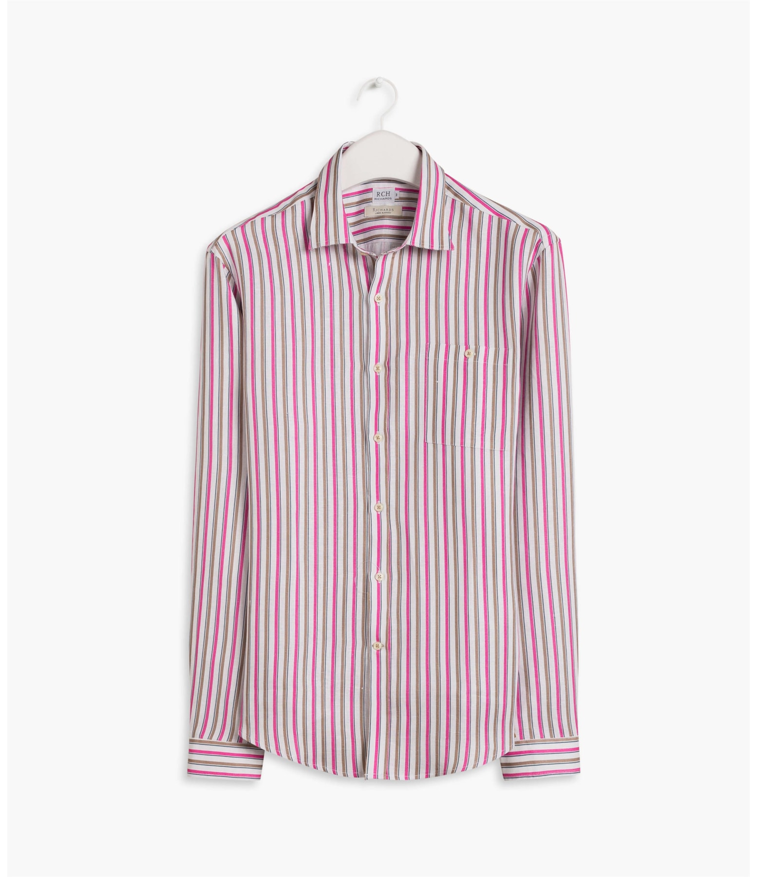 Camisa Linho  Listrada Rosa
