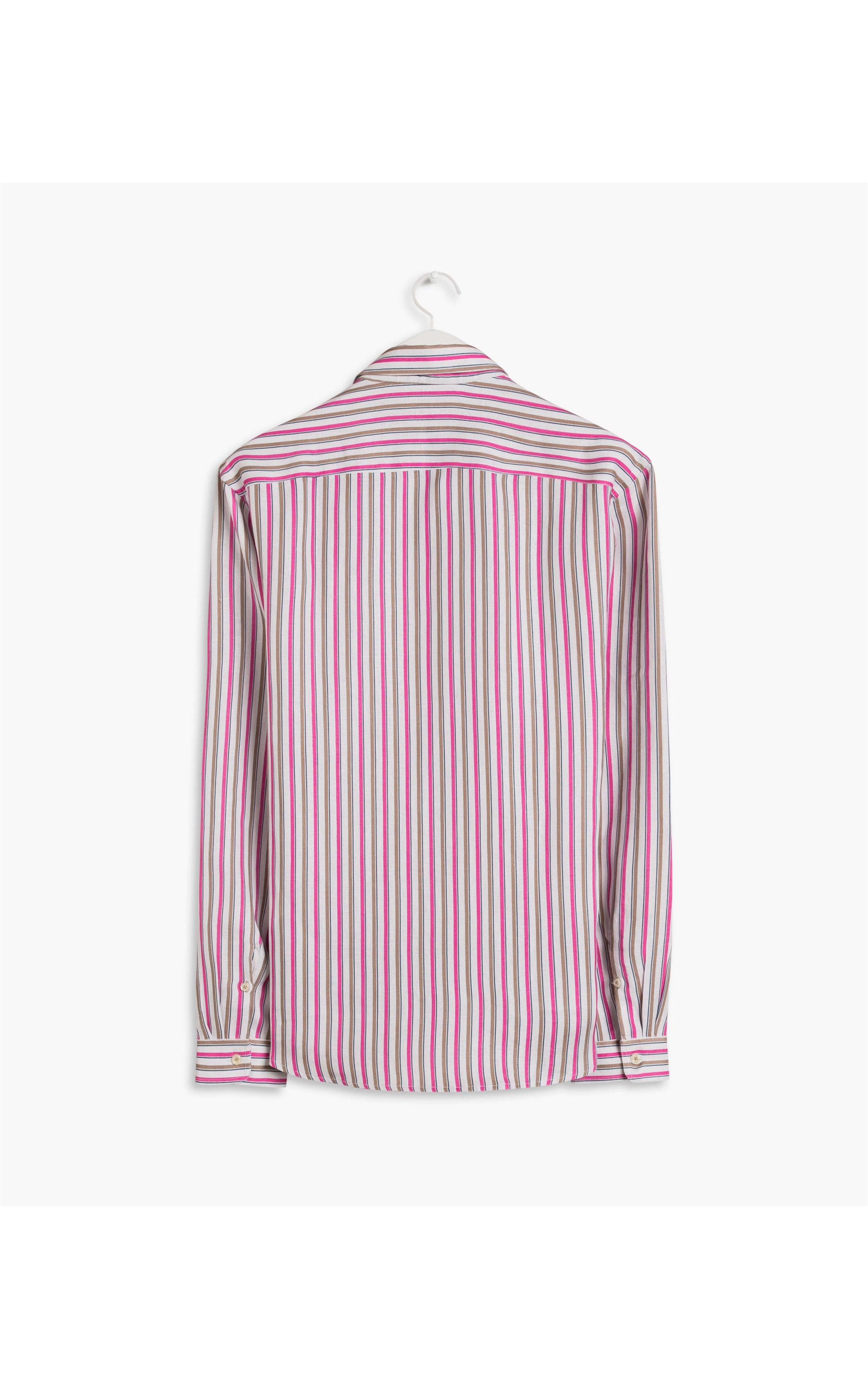 Camisa Linho  Listrada Rosa