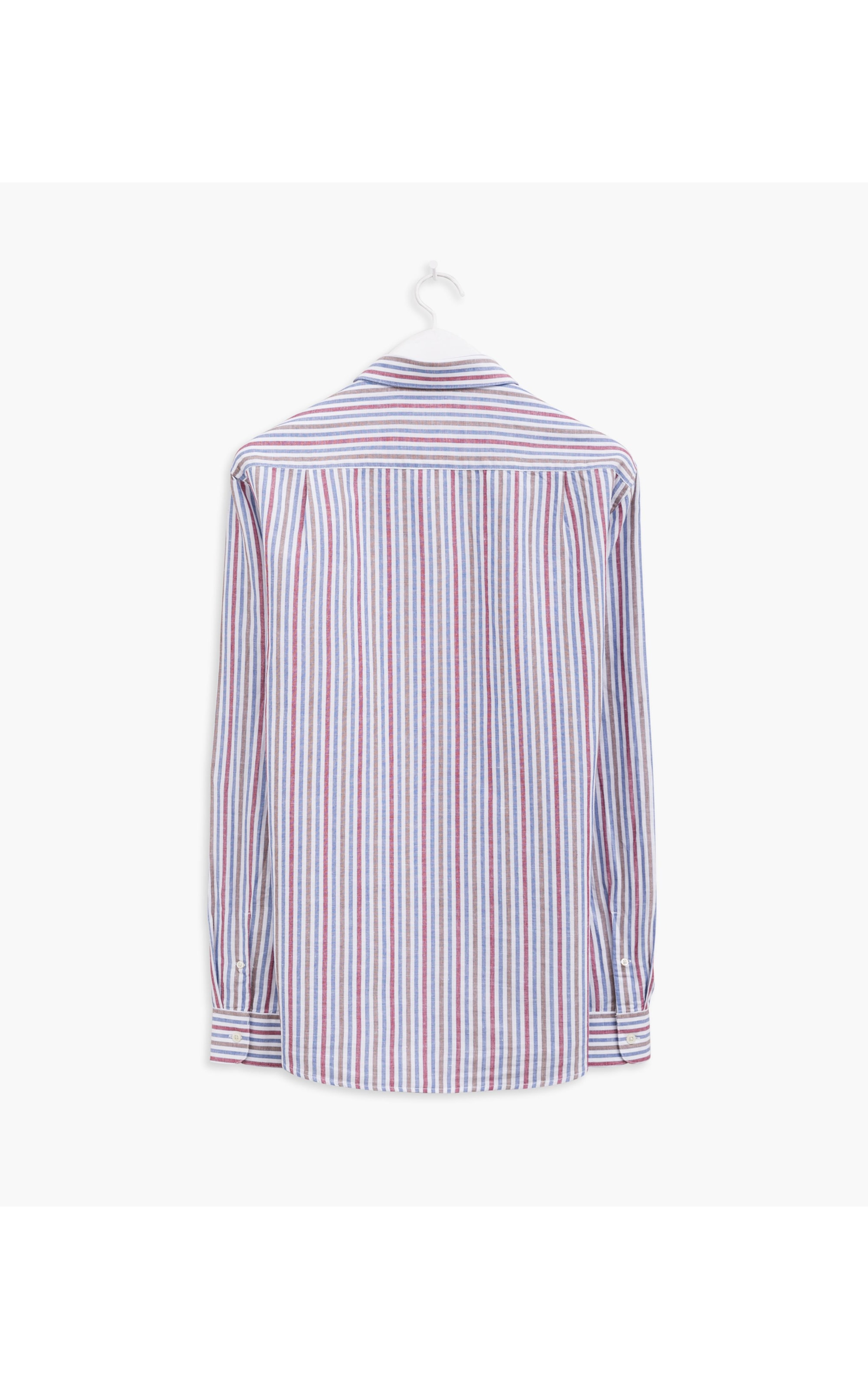 Camisa Linho  Listrada Vermelho