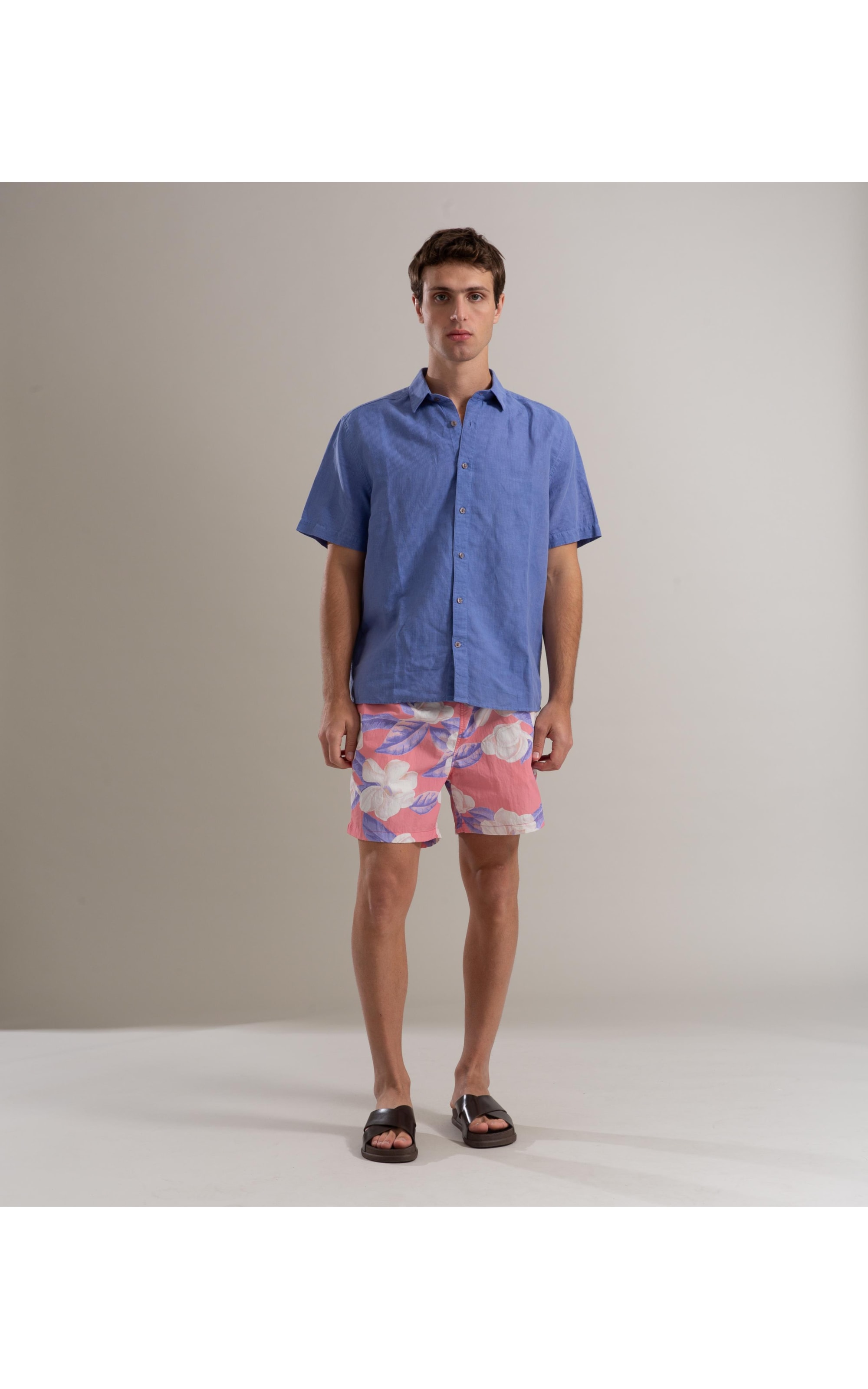 Camisa Linho  Listrado Alessandro Mc Violeta