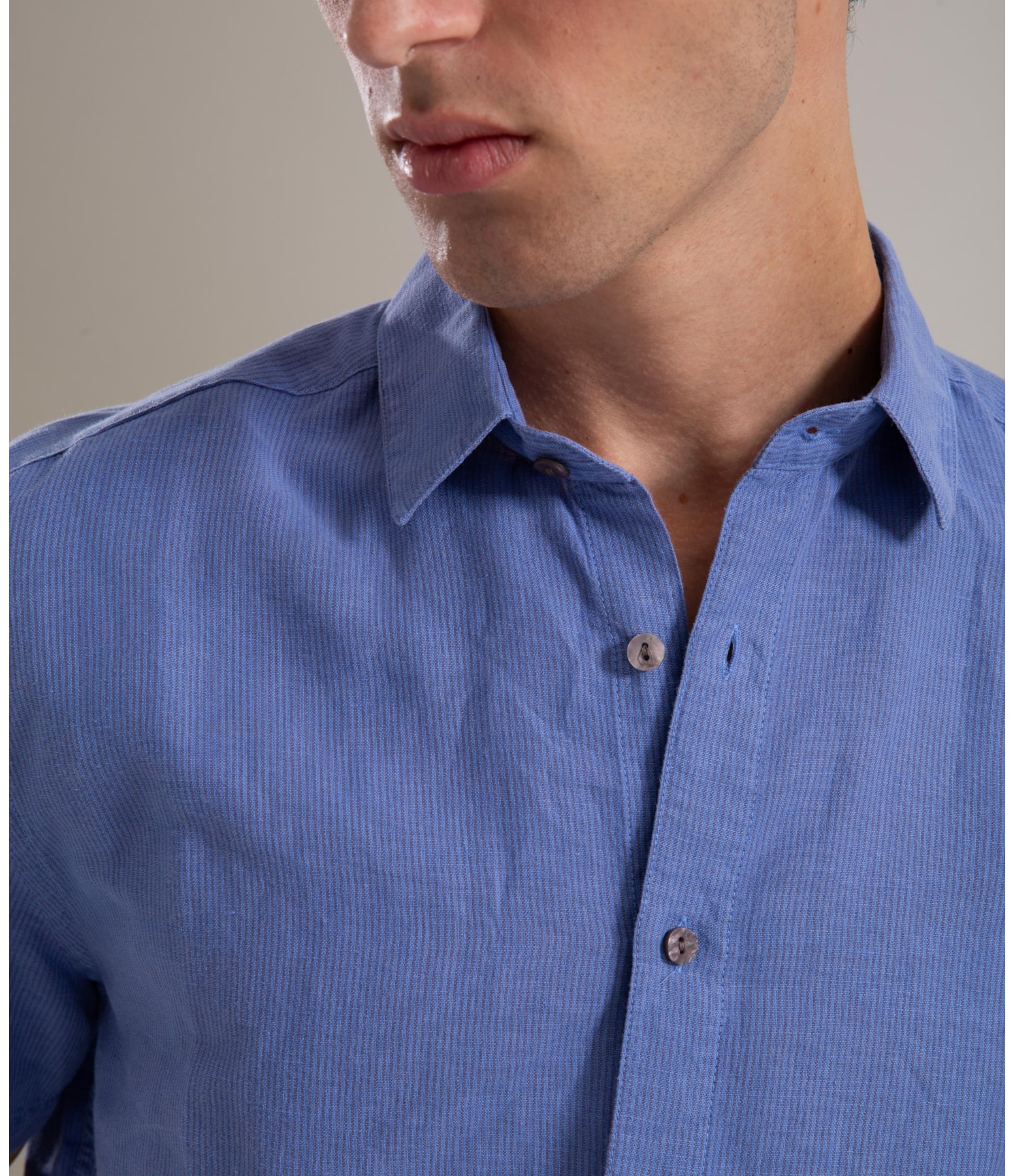 Camisa Linho  Listrado Alessandro Mc Violeta