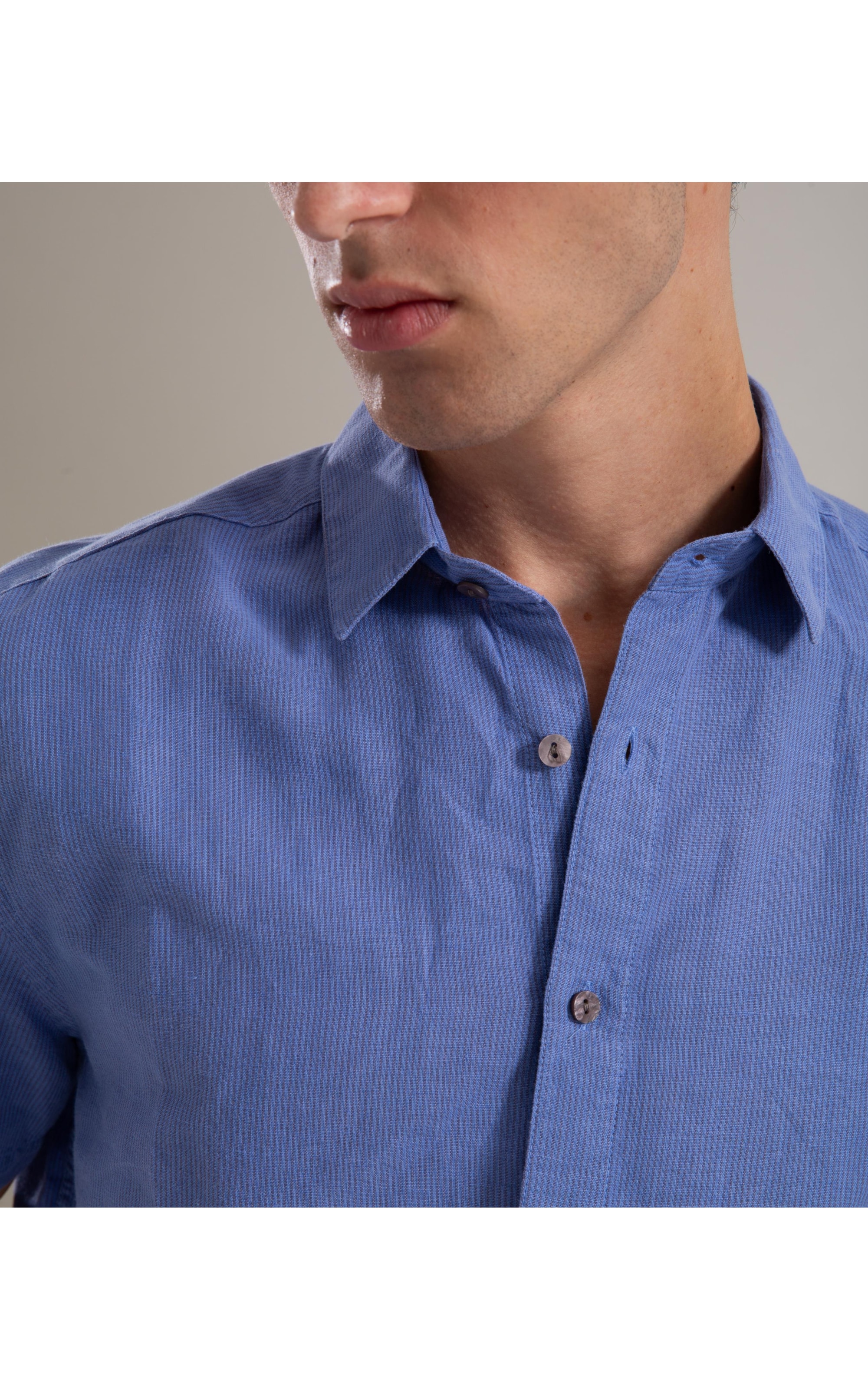 Camisa Linho  Listrado Alessandro Mc Violeta