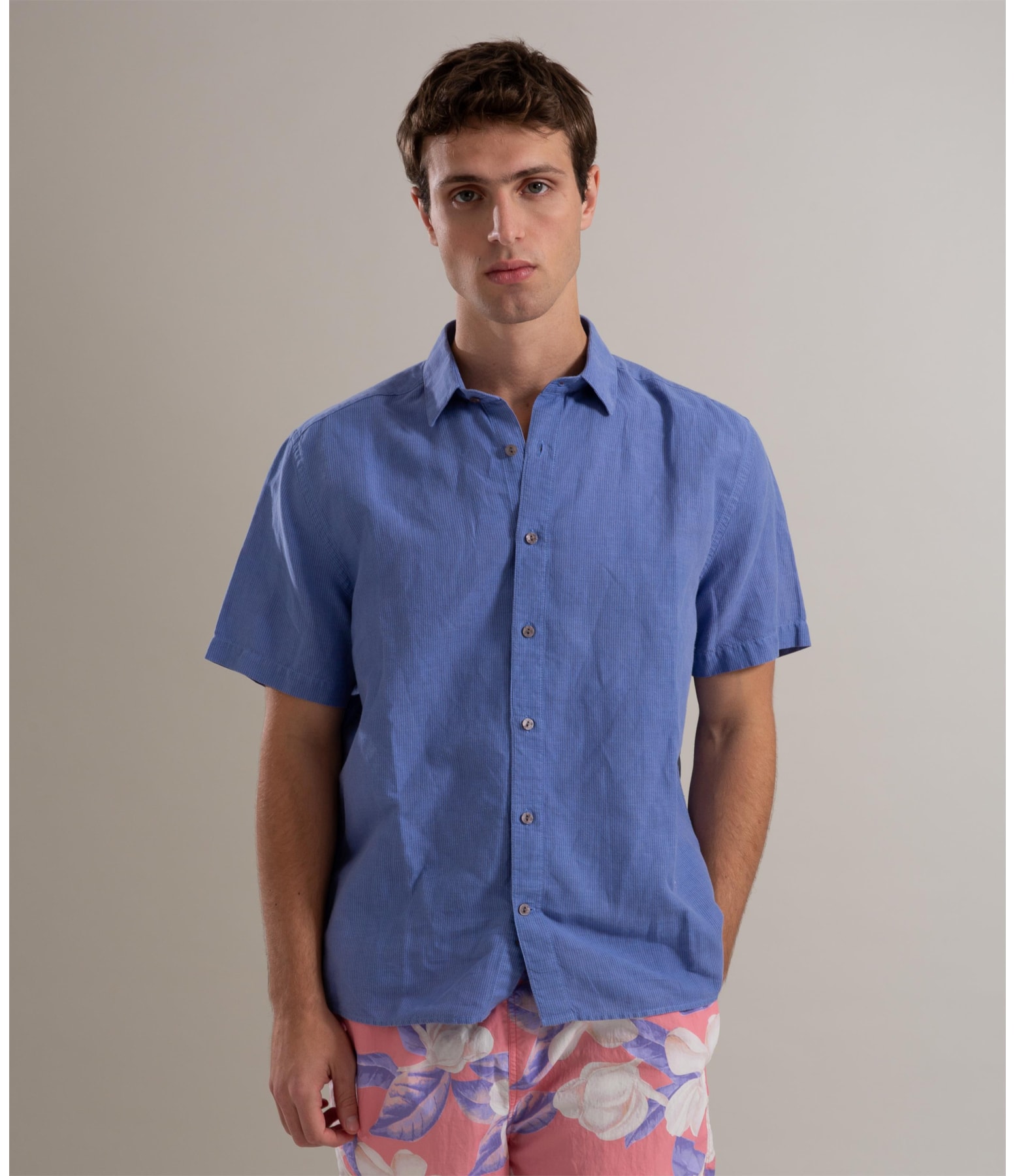 Camisa Linho  Listrado Alessandro Mc Violeta