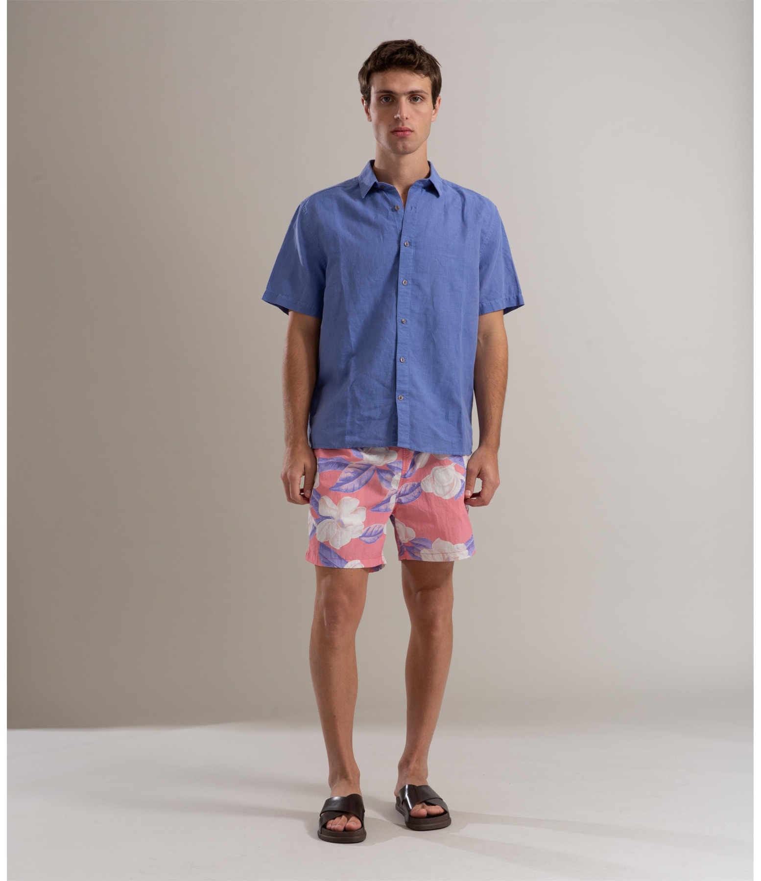Camisa Linho  Listrado Alessandro Mc Violeta