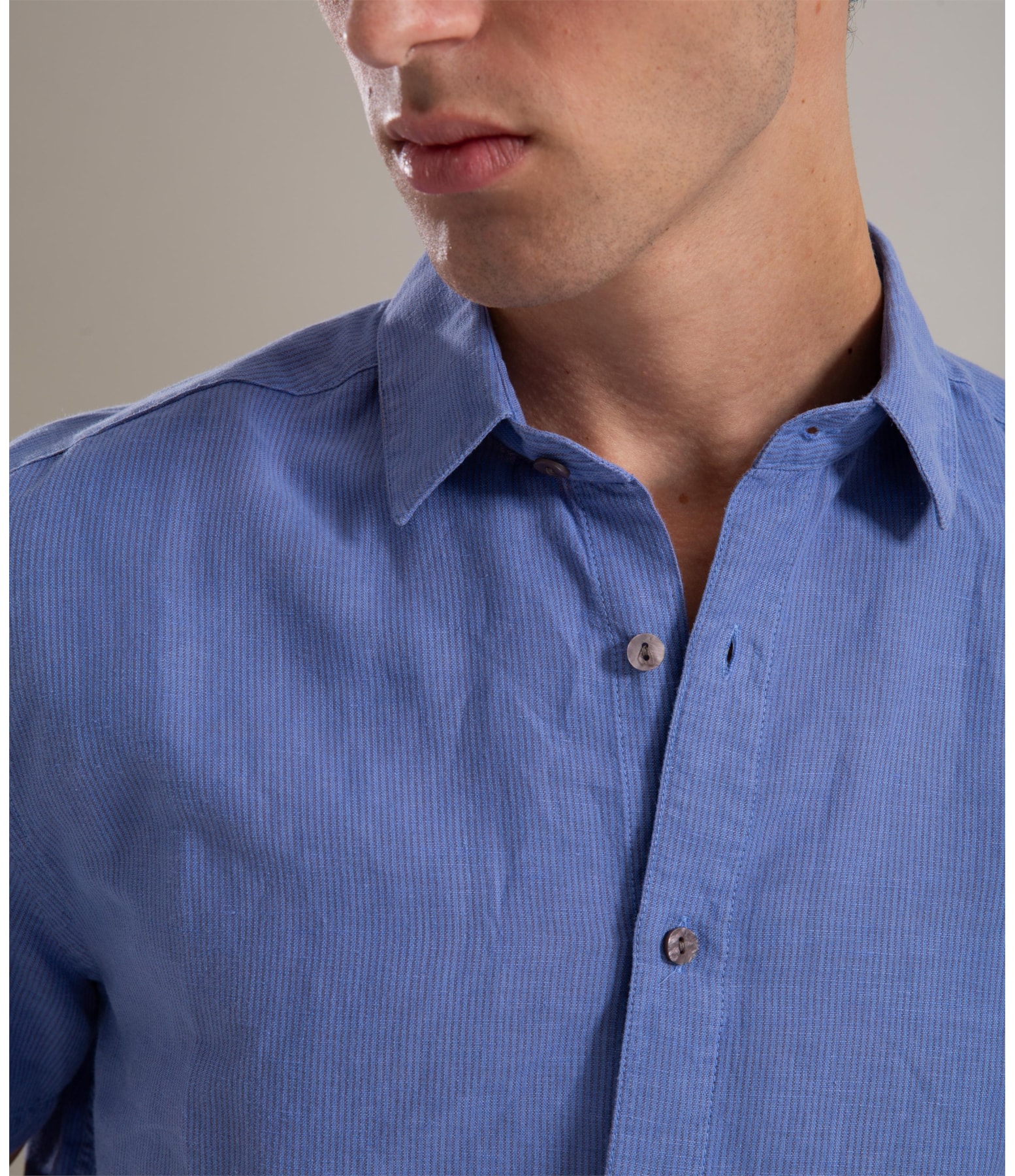 Camisa Linho  Listrado Alessandro Mc Violeta