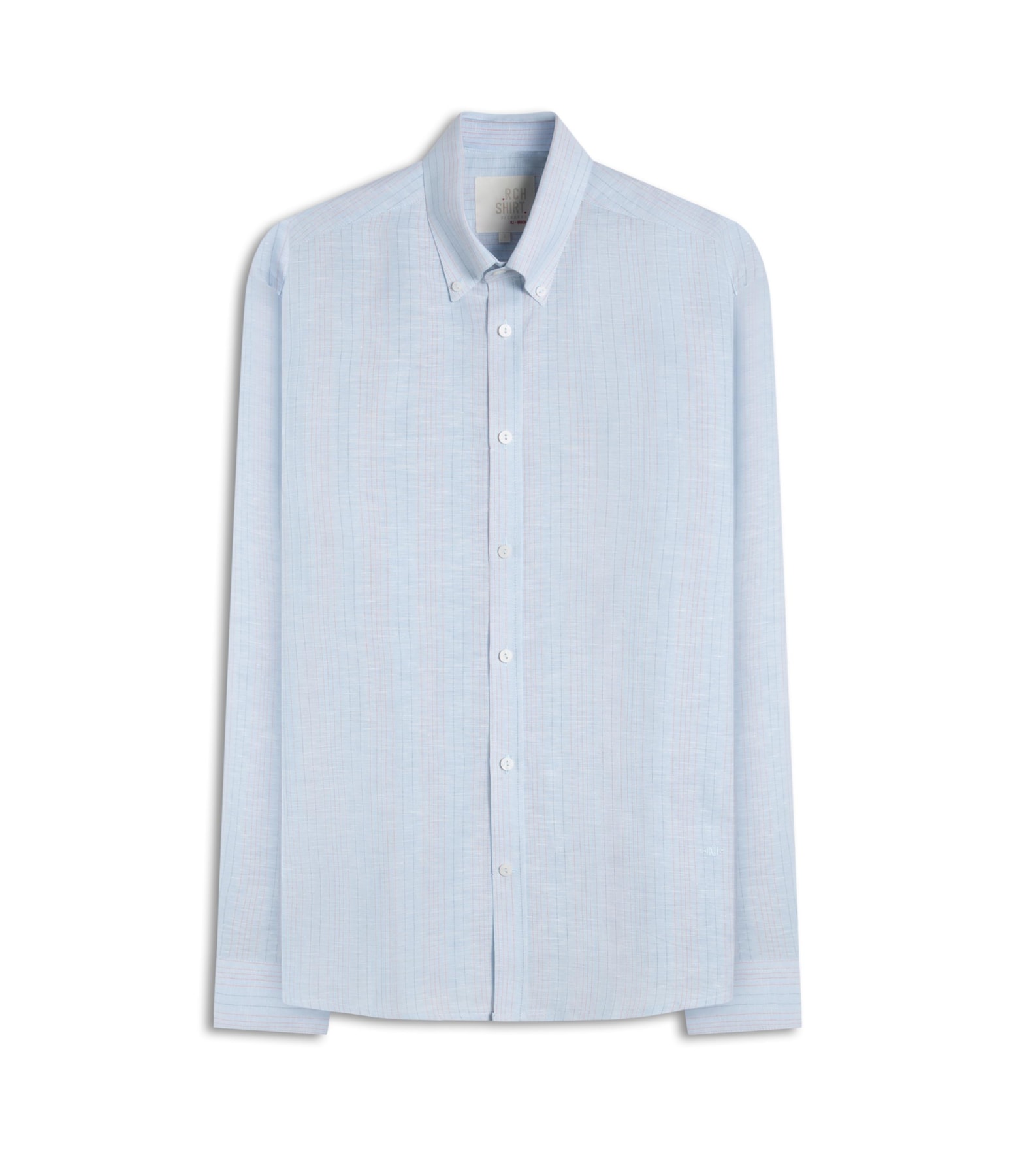Camisa Linho  Listrado Alexandre Ml Azul Claro