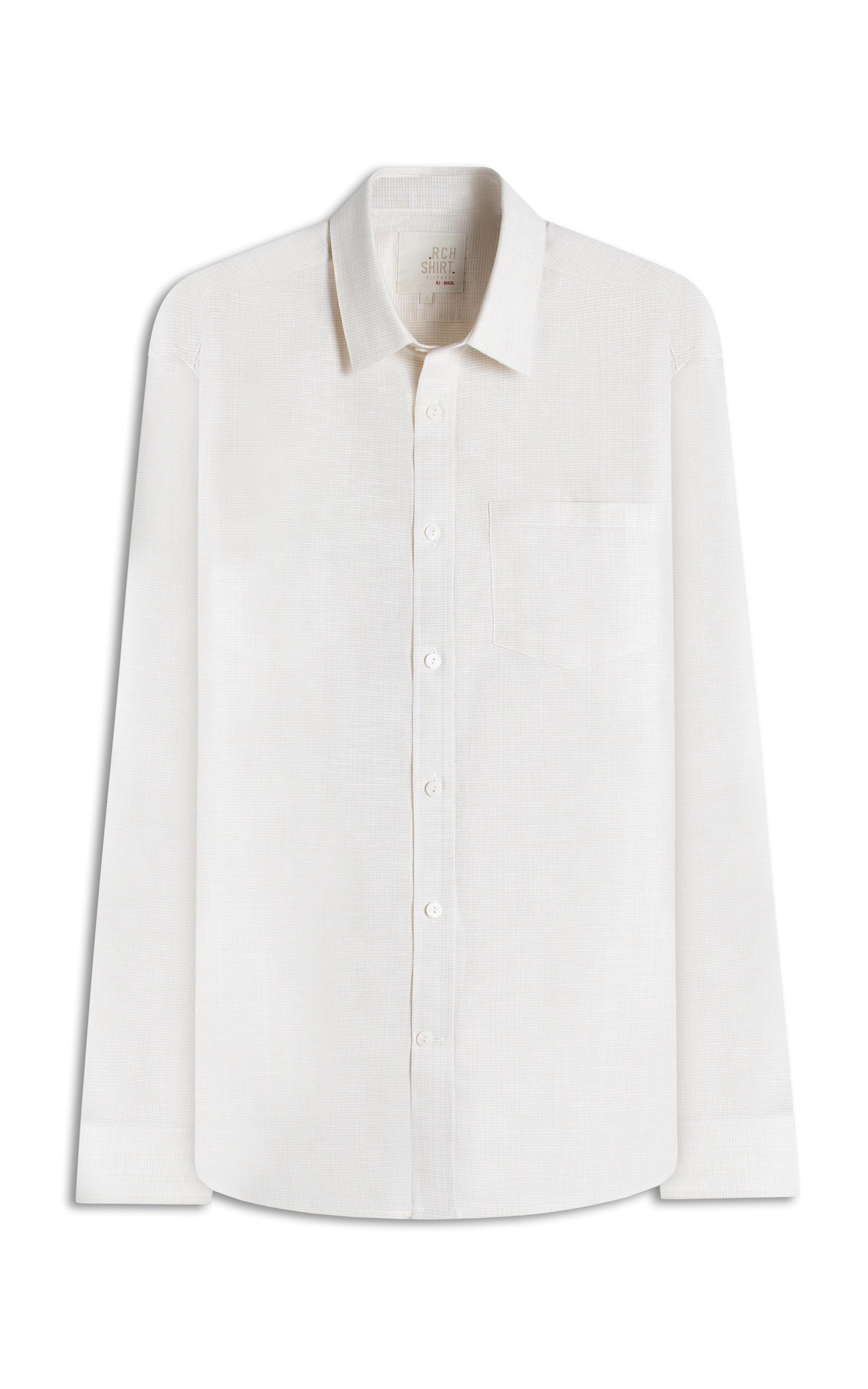 Camisa Linho  Listrado Blend Alex Ml Caqui