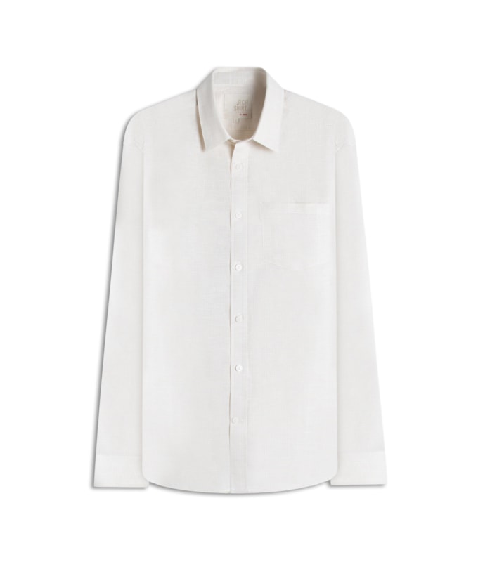 Camisa Linho  Listrado Blend Alex Ml Caqui