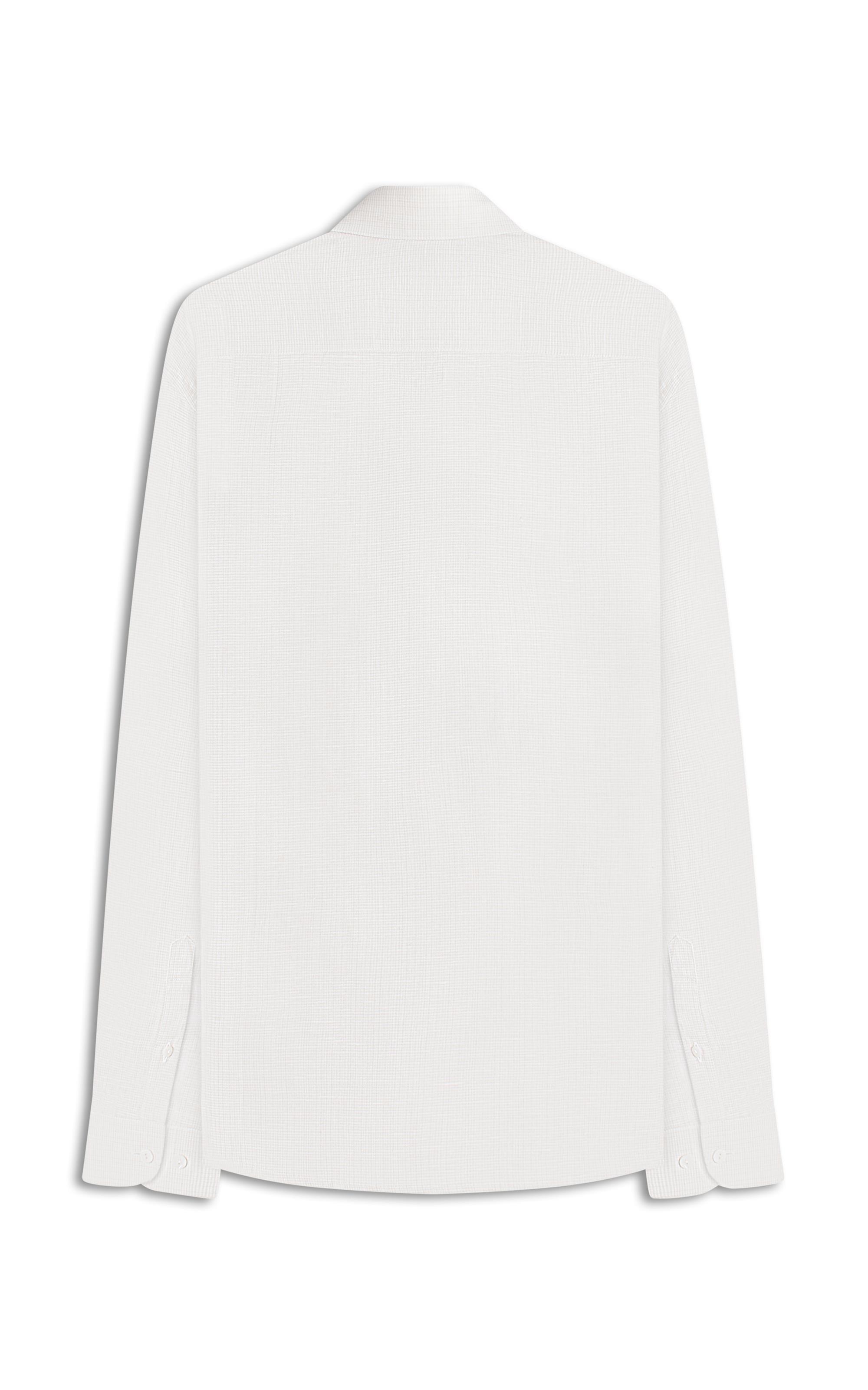 Camisa Linho  Listrado Blend Alex Ml Caqui