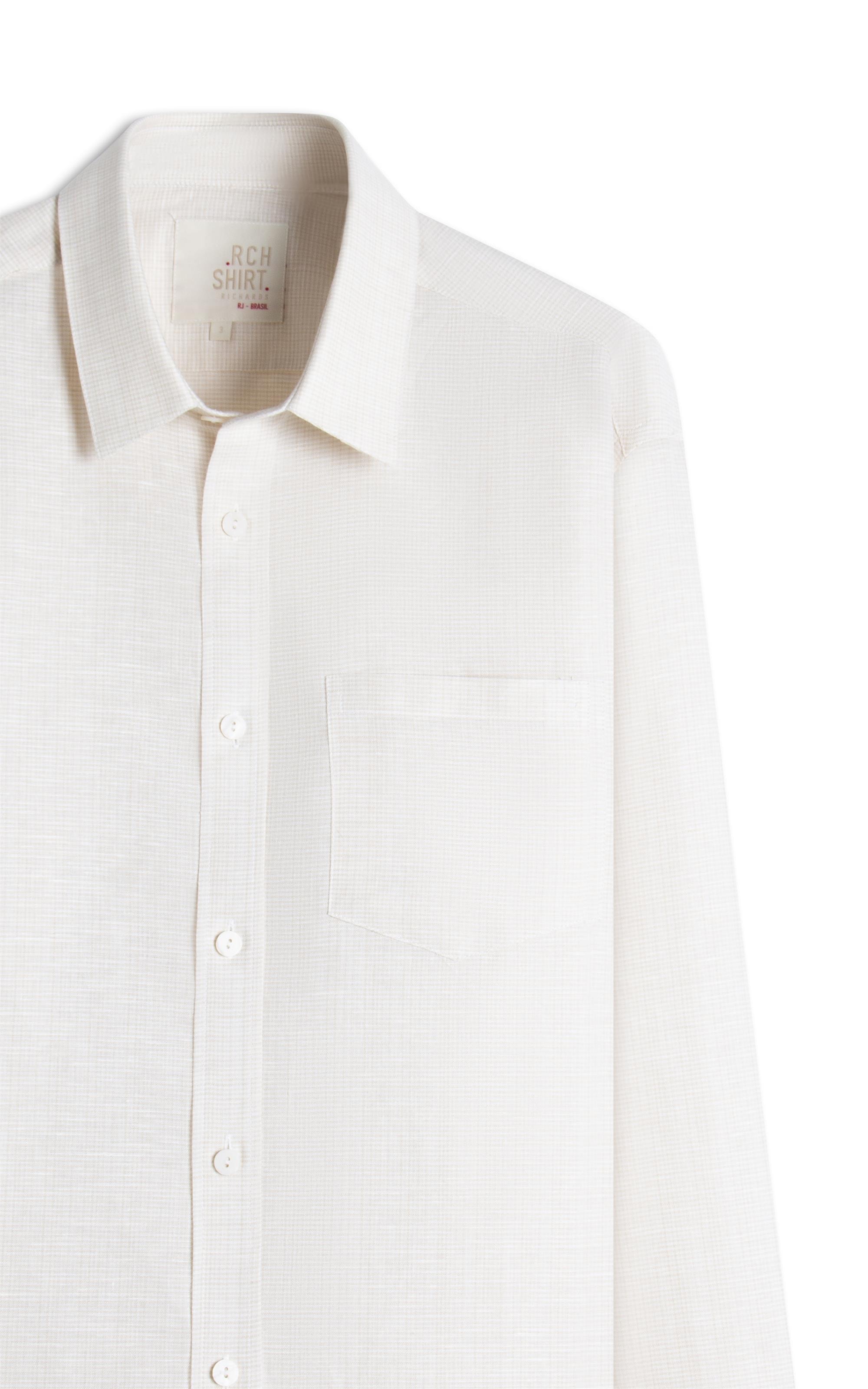 Camisa Linho  Listrado Blend Alex Ml Caqui