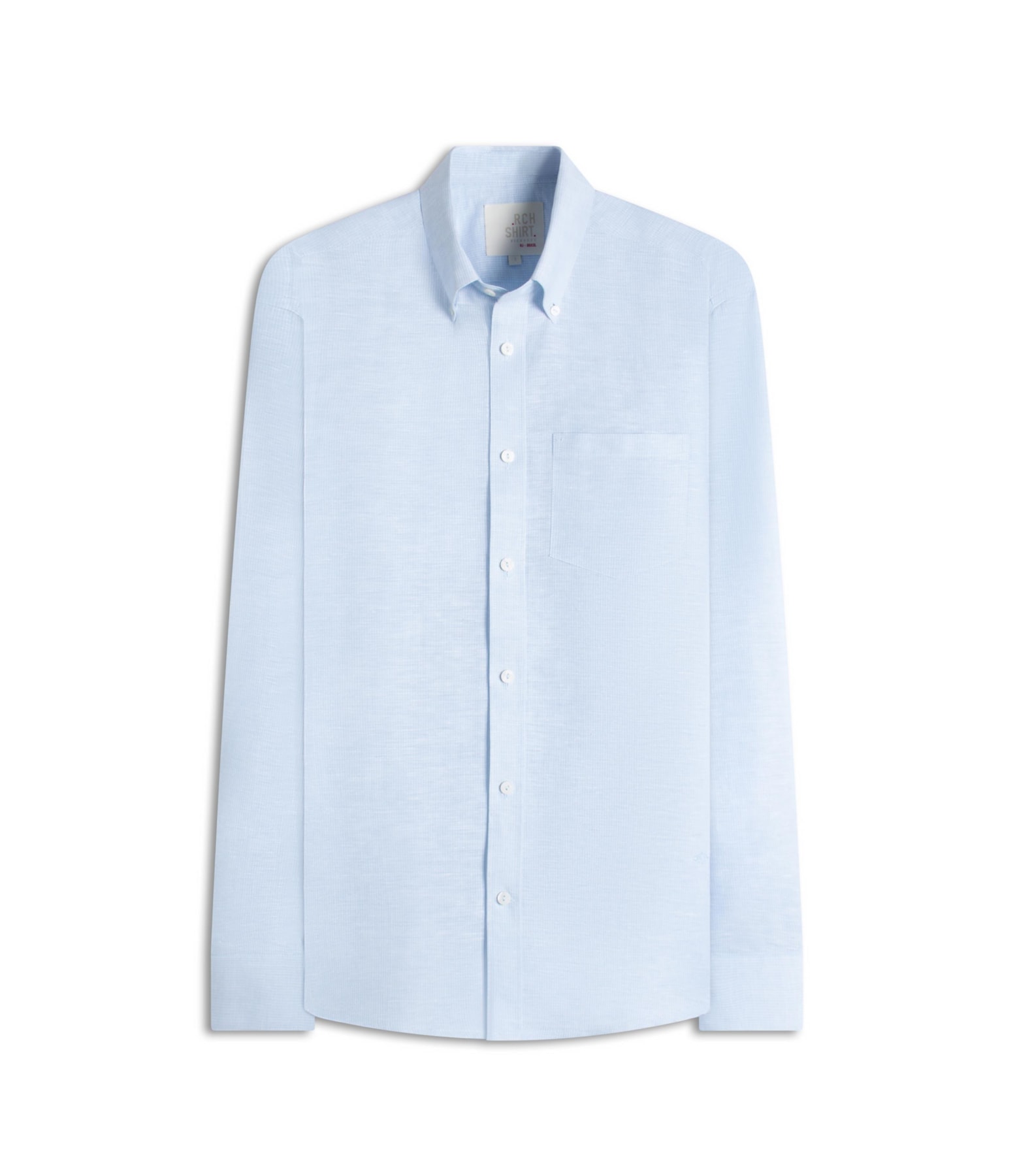 Camisa Linho  Listrado Marcio Ml Azul Claro