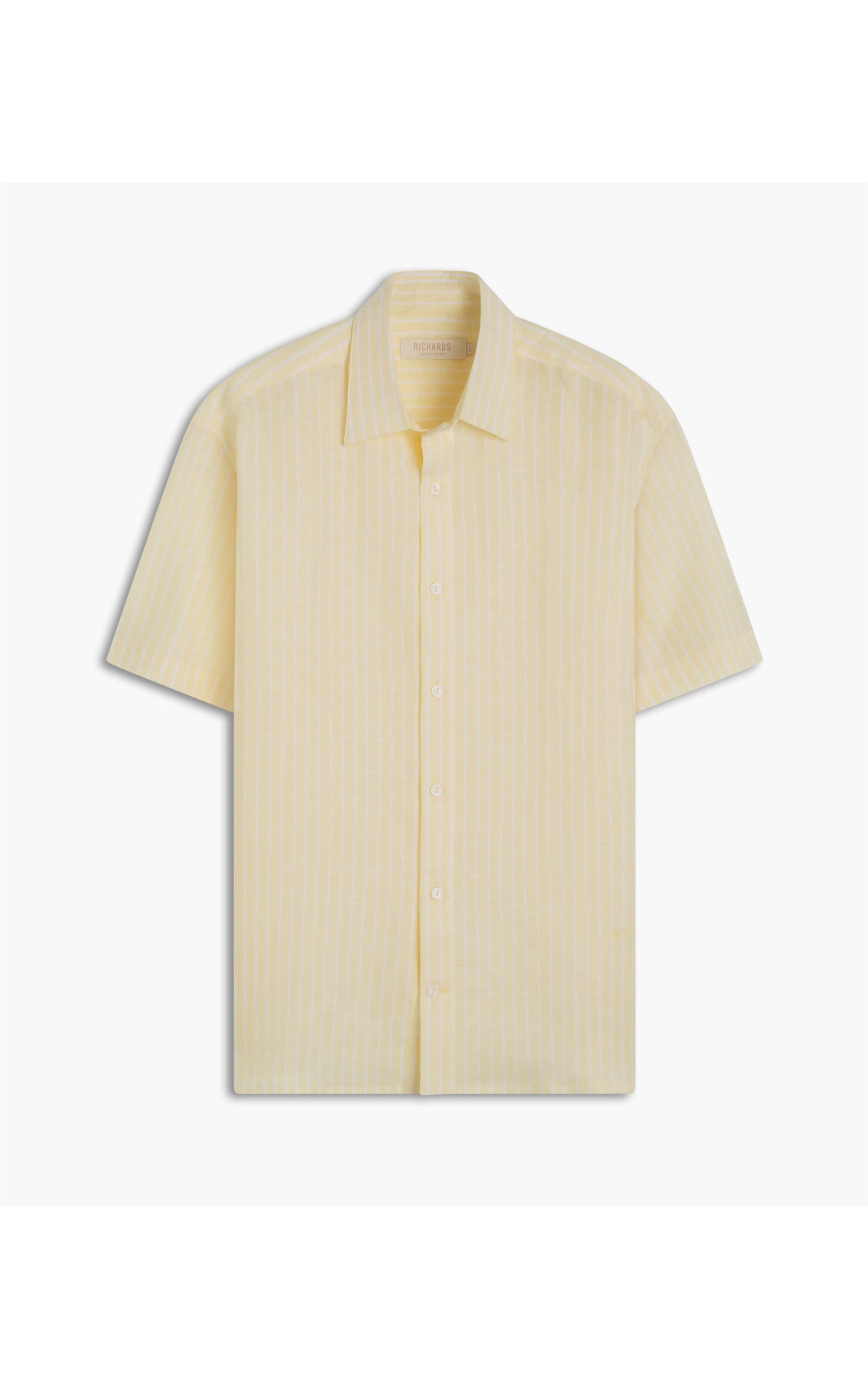 Camisa Linho  Listrado Roma Amarelo
