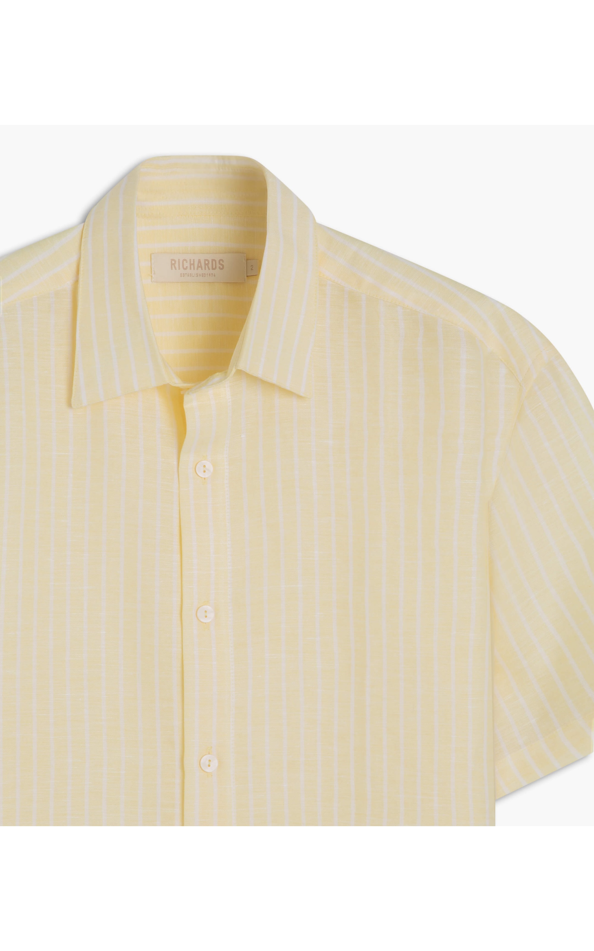 Camisa Linho  Listrado Roma Amarelo