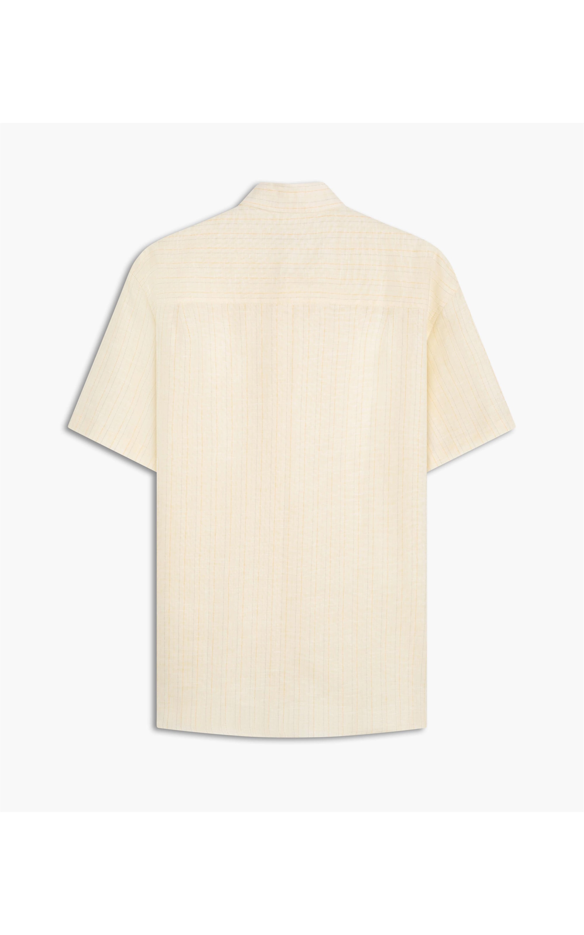 Camisa Linho  Listrado Roma Amarelo Claro