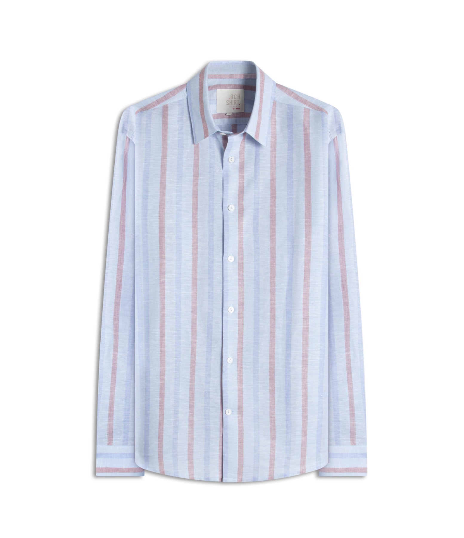 Camisa Linho  Listrado Samuel Ml Azul Claro