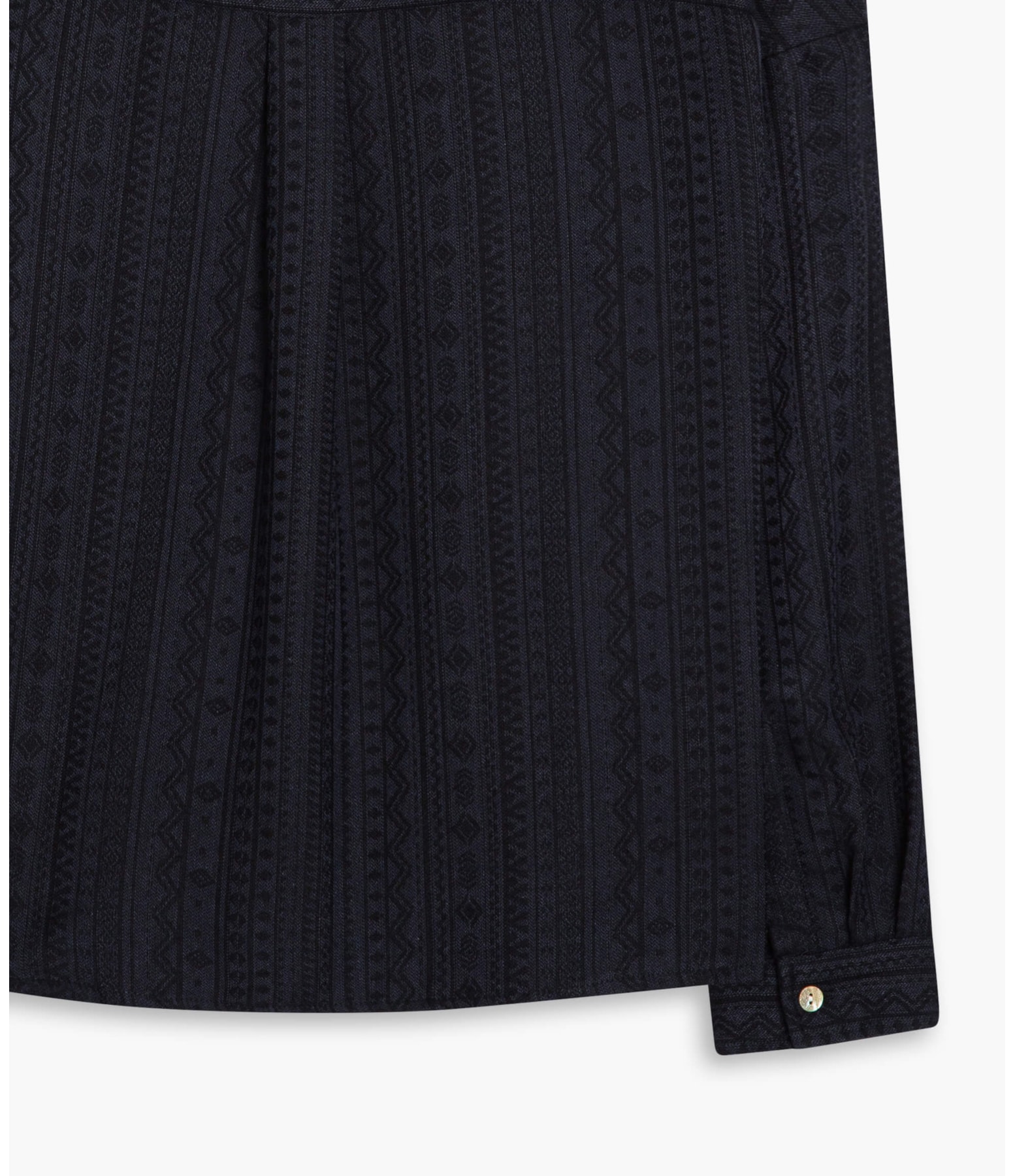 Camisa Linho  Lua Jacquard de Algodão Dark Navy