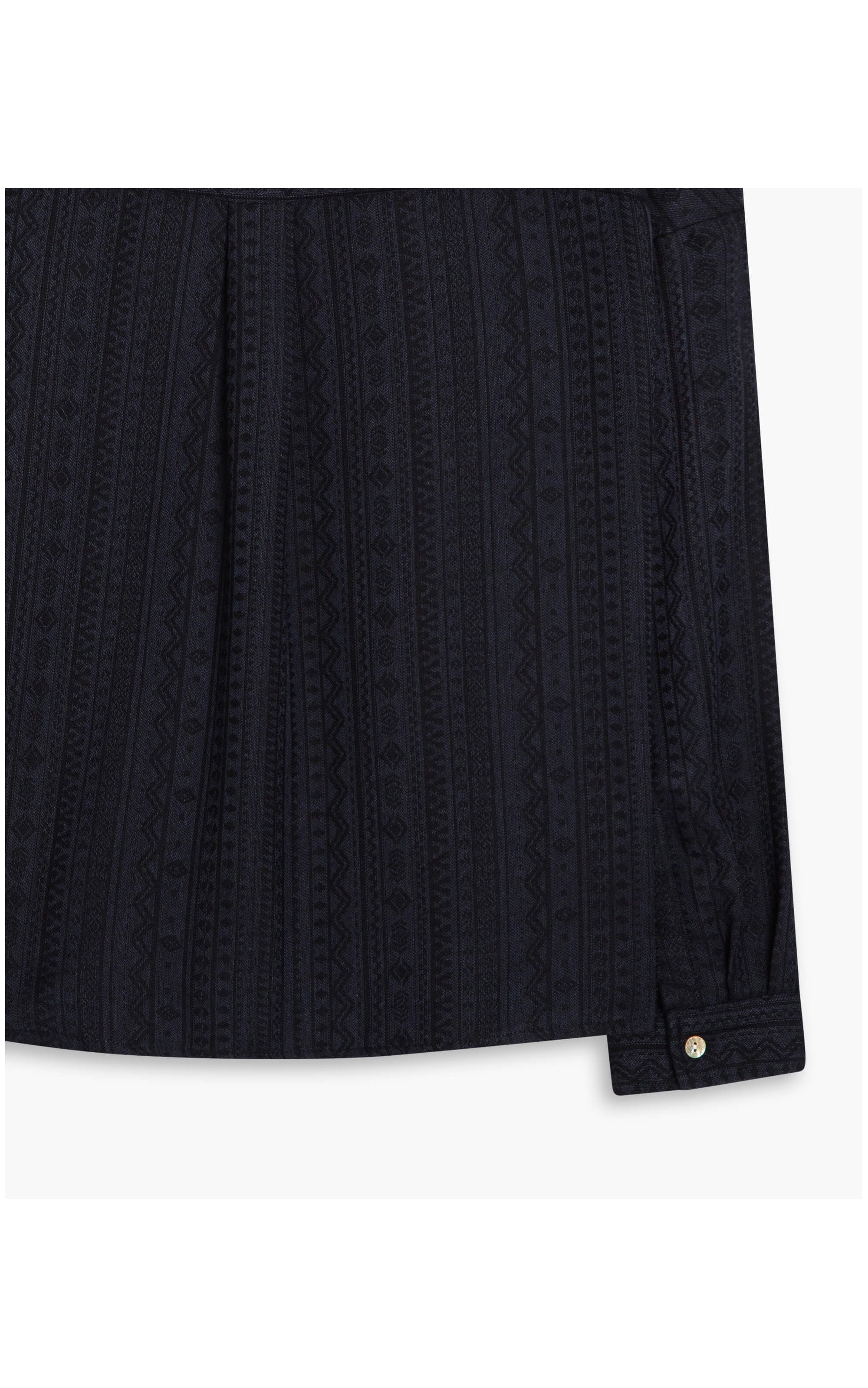 Camisa Linho  Lua Jacquard de Algodão Dark Navy