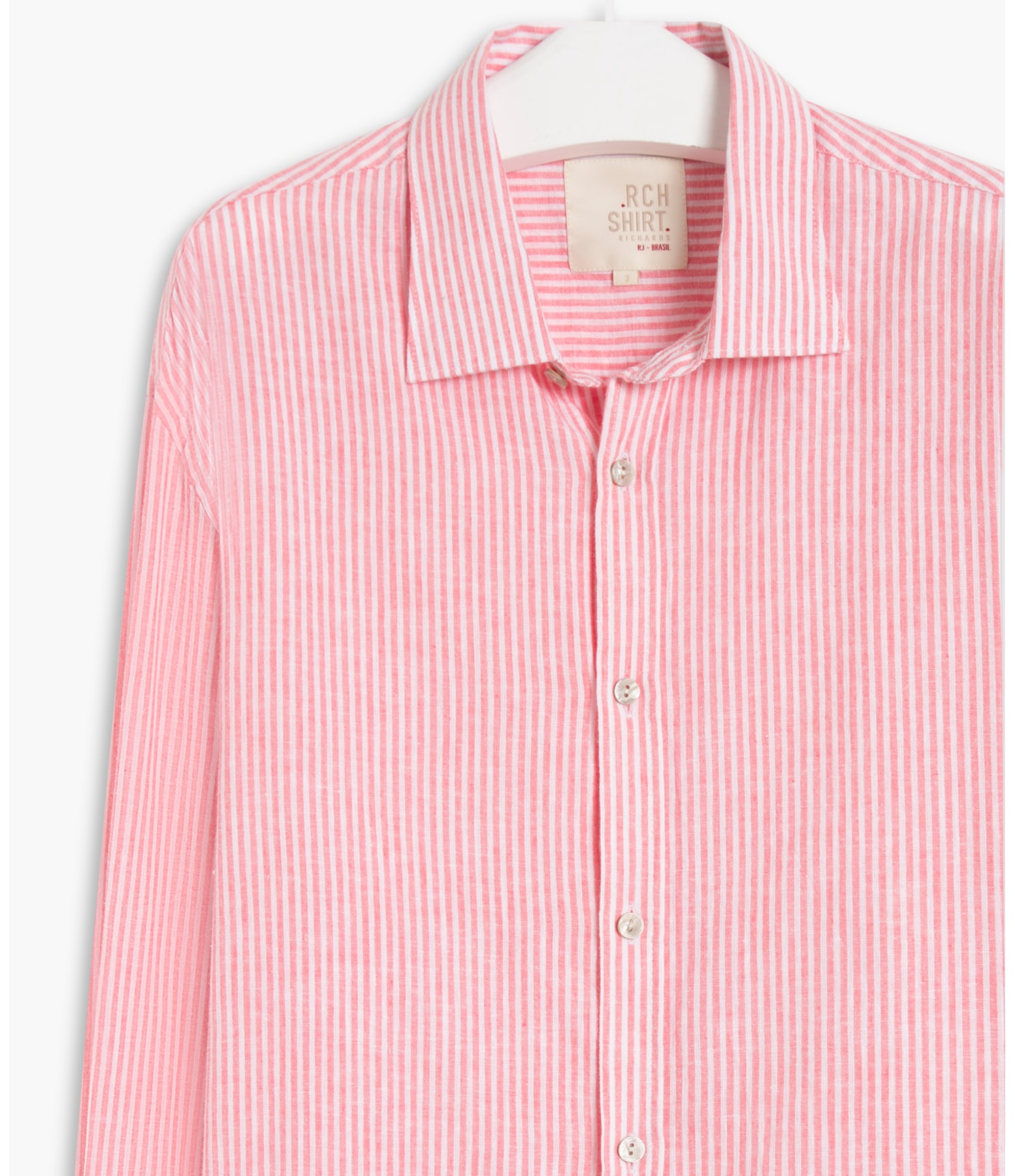 Camisa Linho  Lucca  Beld Ml Masculino Laranja