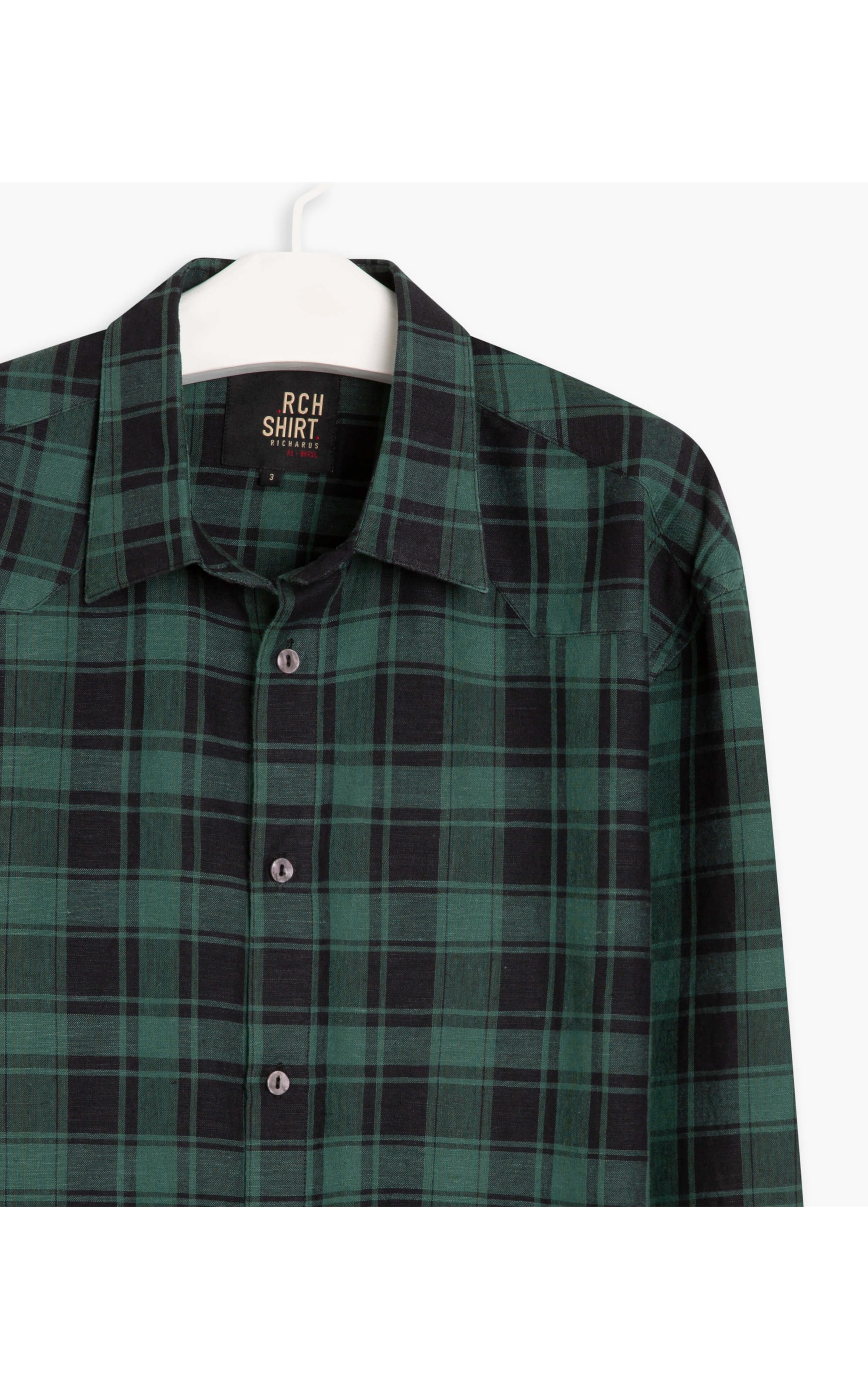Camisa Linho  Madra Ml Verde Escuro
