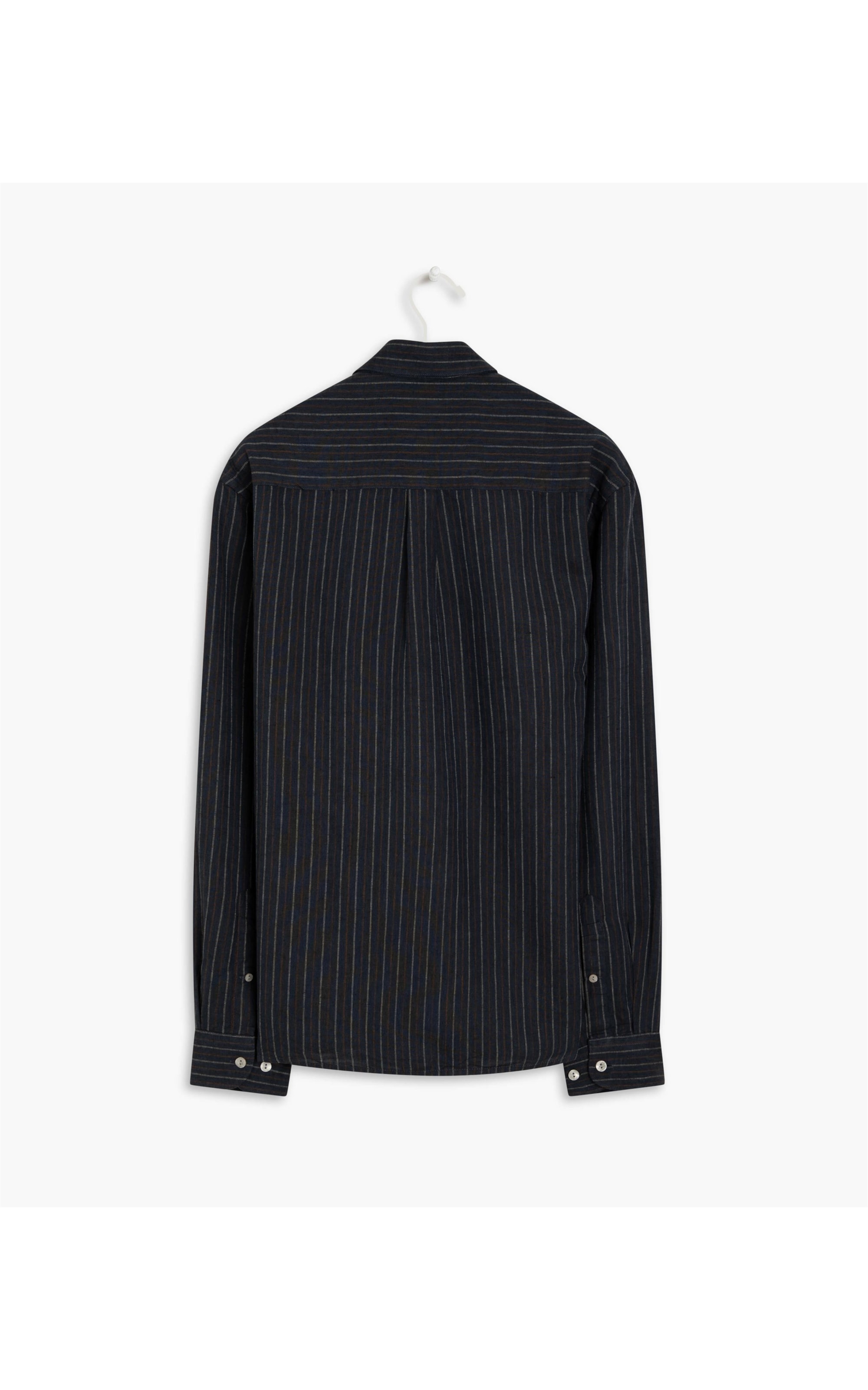 Camisa Linho  Mario Listrada Ml Dark Navy