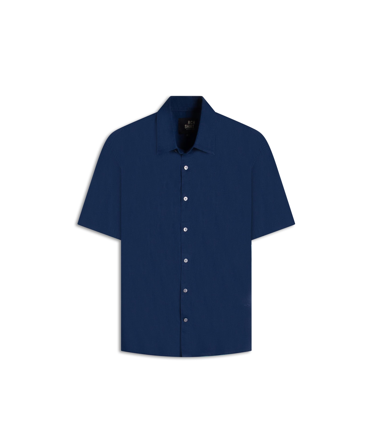 Camisa Linho Mc Azul Seco