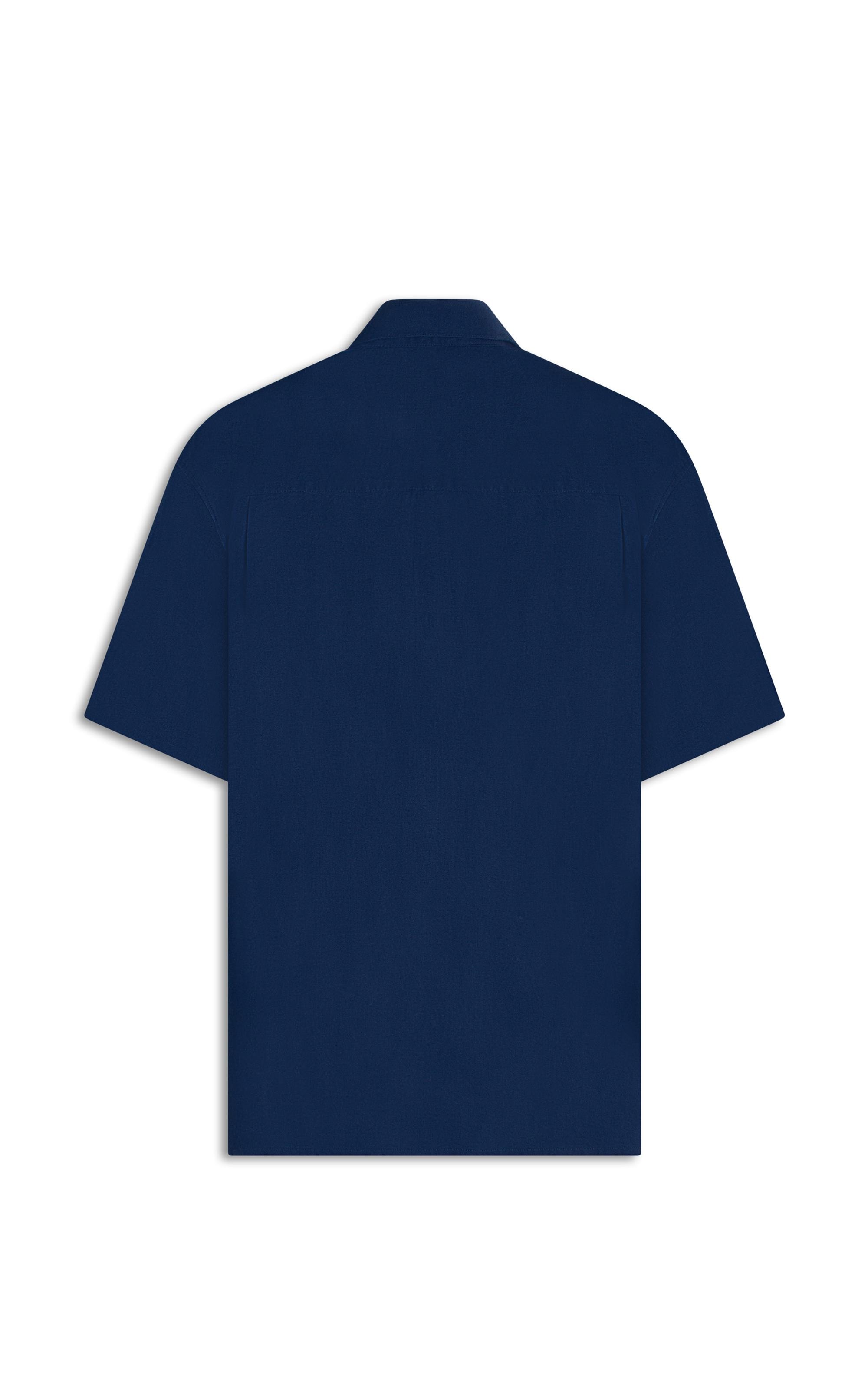 Camisa Linho Mc Azul Seco