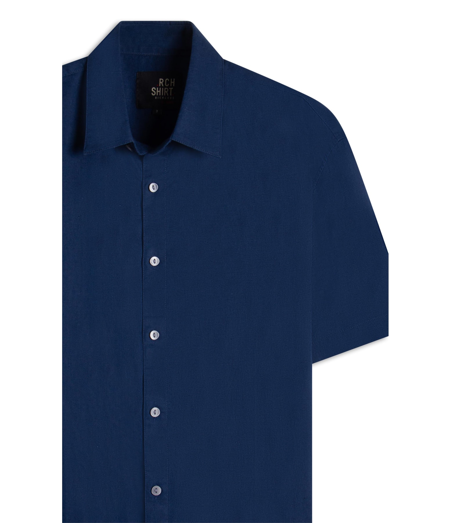 Camisa Linho Mc Azul Seco