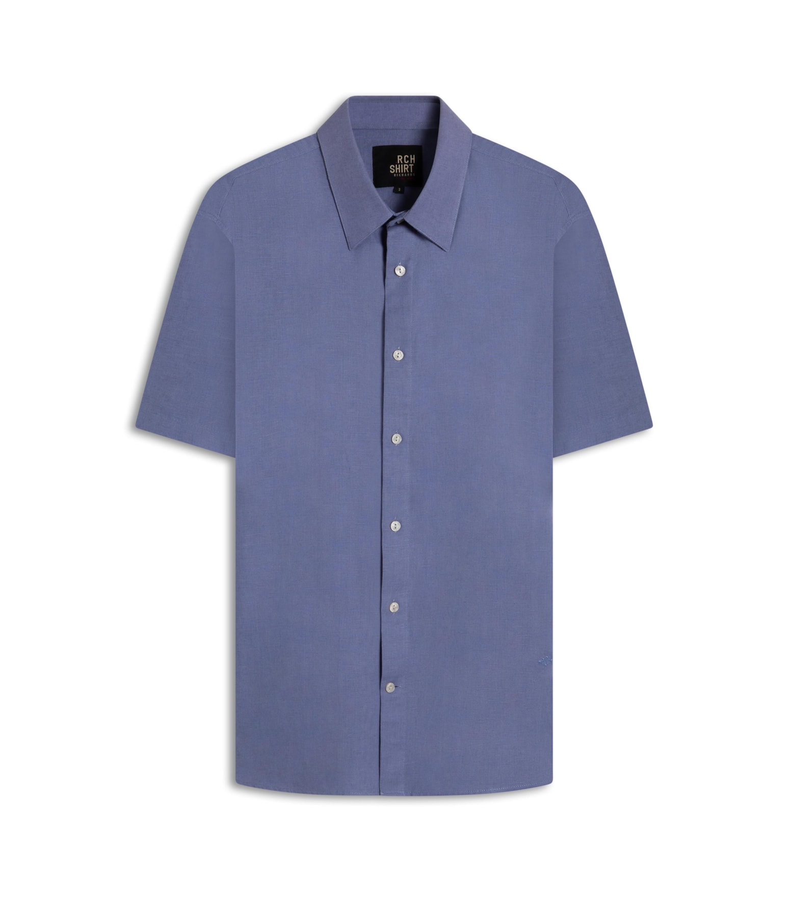 Camisa Linho Mc Azul Seco