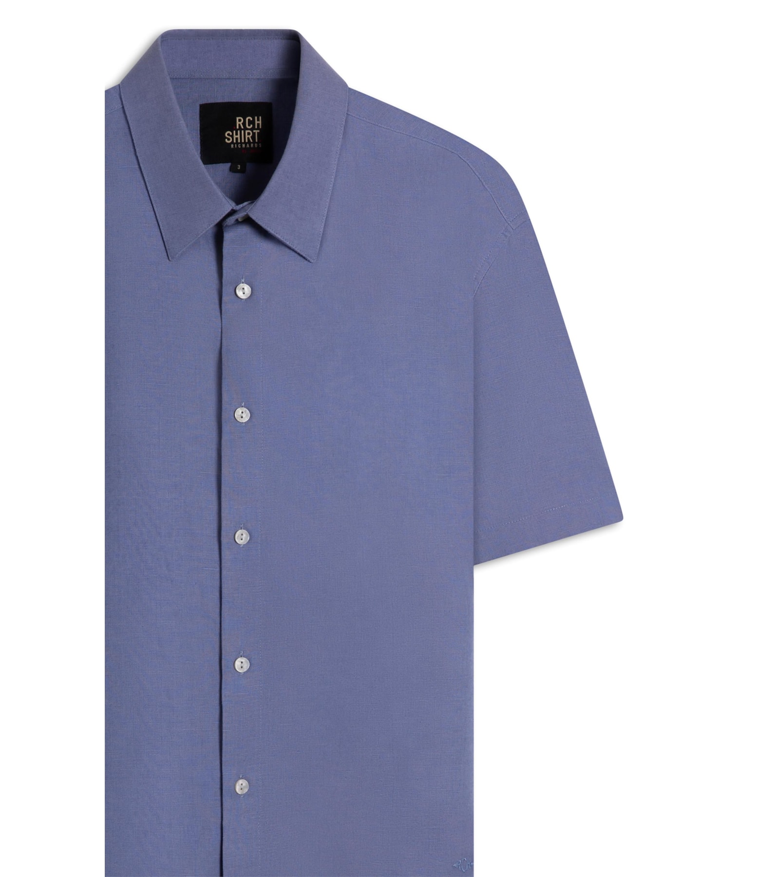 Camisa Linho Mc Azul Seco