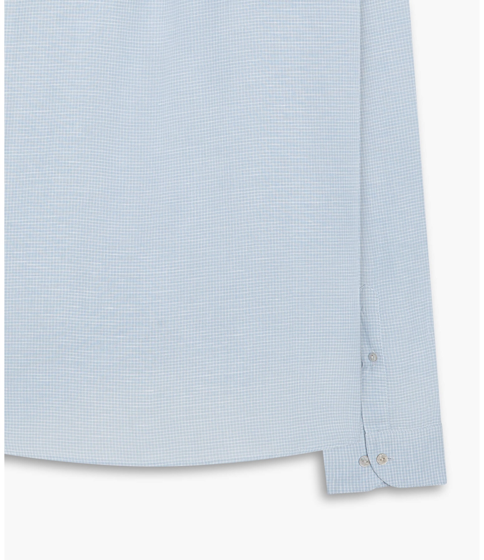 Camisa Linho  Mini Chess Azul Claro