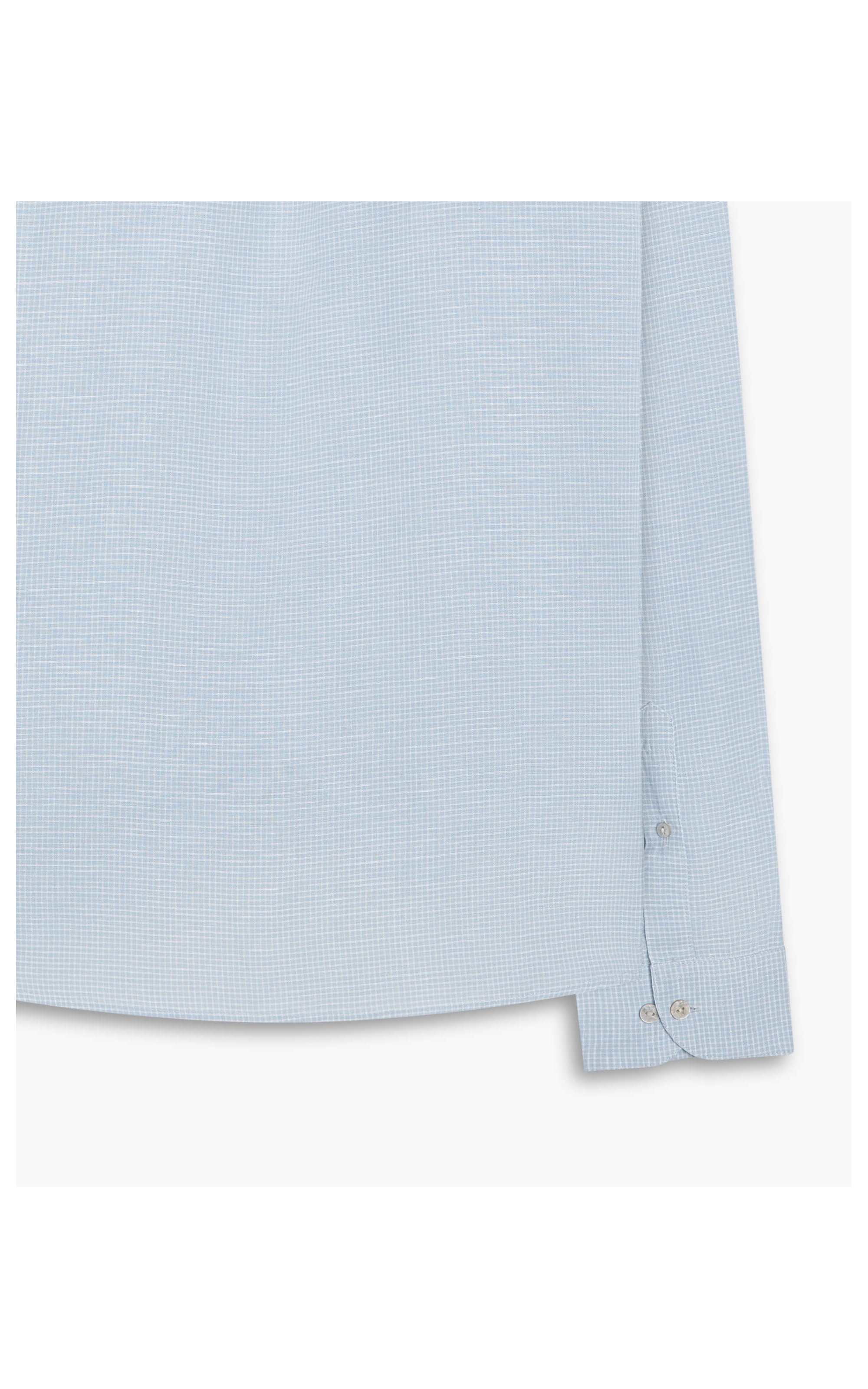 Camisa Linho  Mini Chess Azul Claro