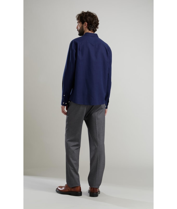 Camisa Linho Ml Purple Blue