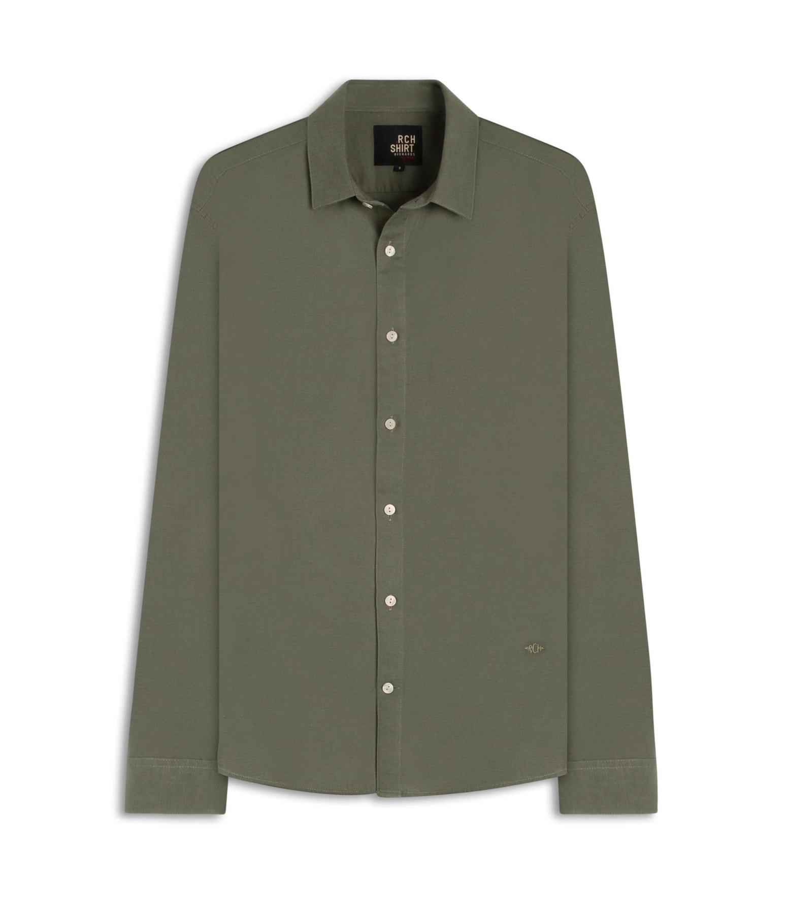 Camisa Linho Ml Verde Army